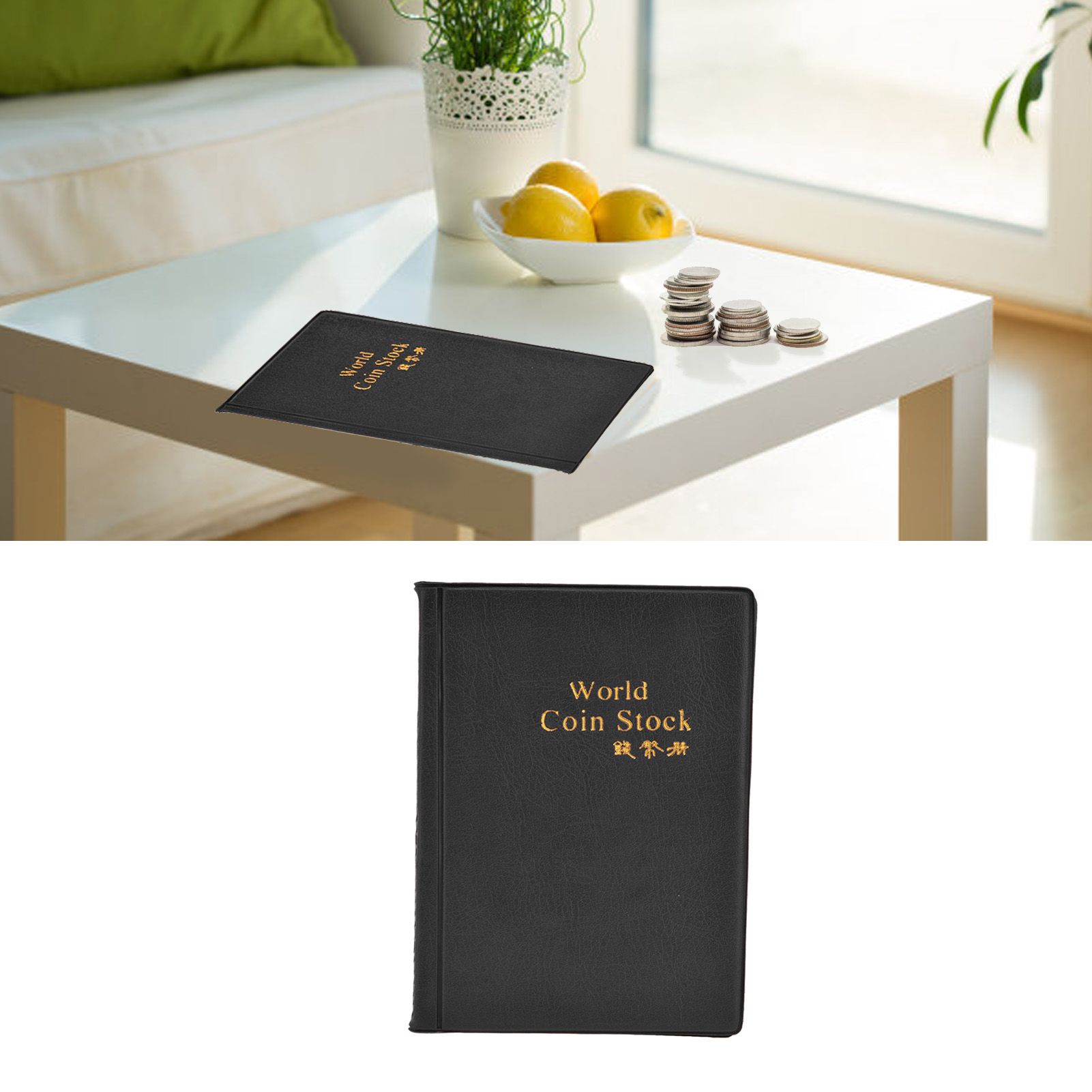 Coin Collection Book 120 PVC Pockets PU Cover Transparent Design Soft Highly view 11