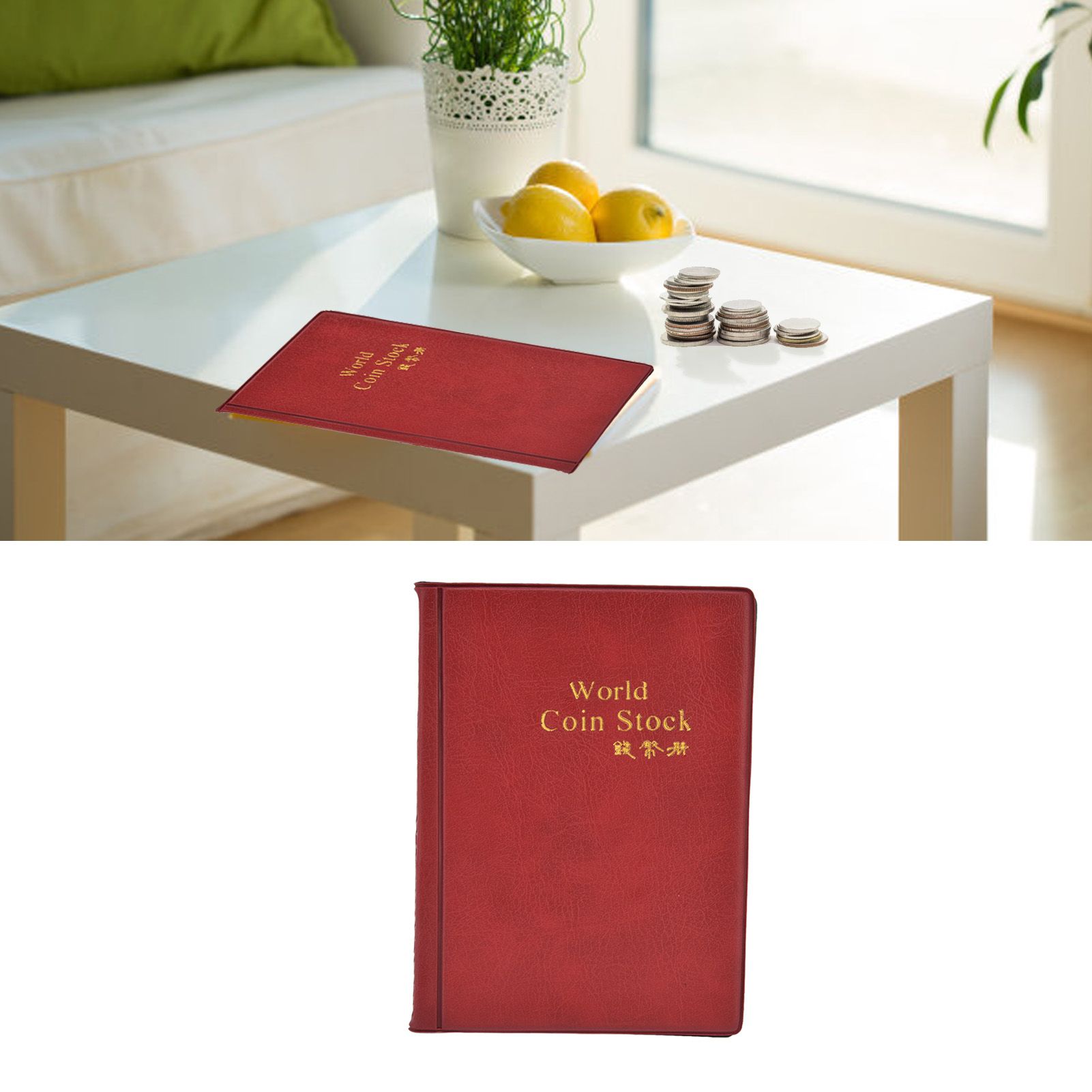 Coin Collection Book 120 PVC Pockets PU Cover Transparent Design Soft Highly view 11