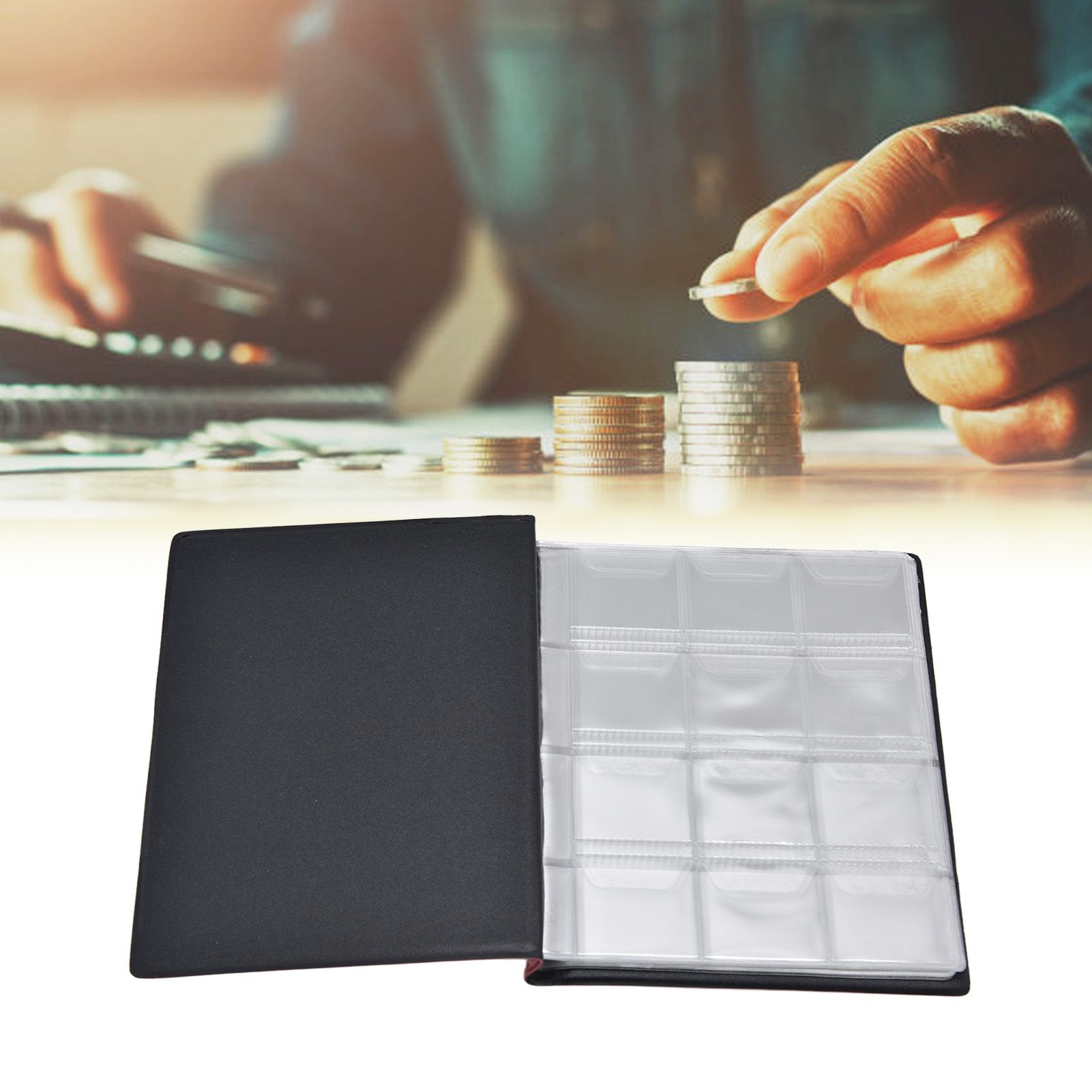 Coin Collection Book 120 PVC Pockets PU Cover Transparent Design Soft Highly view 12