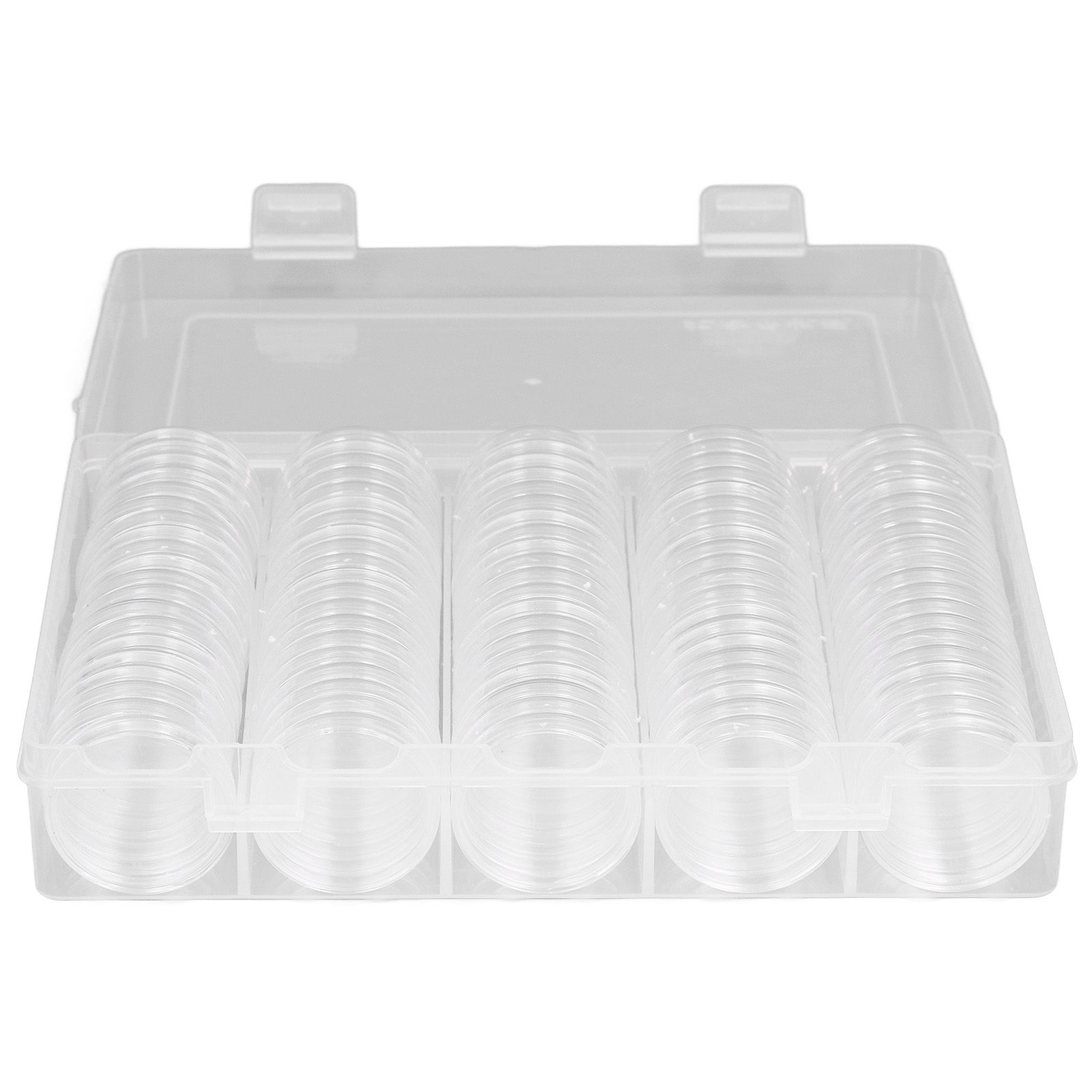 Coin Holder 100 Pieces Storage Plastic Transparent Coin Storage Box with Coin view 2