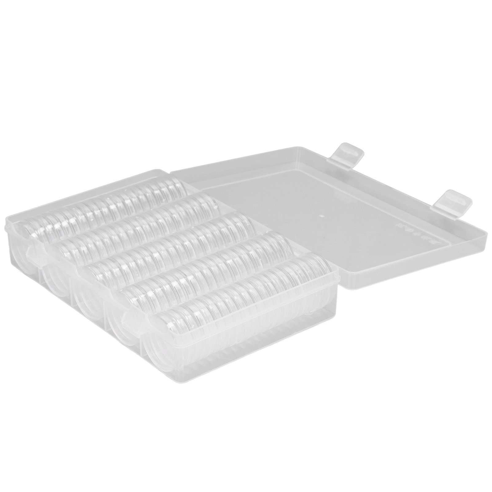 Coin Holder 100 Pieces Storage Plastic Transparent Coin Storage Box with Coin view 5