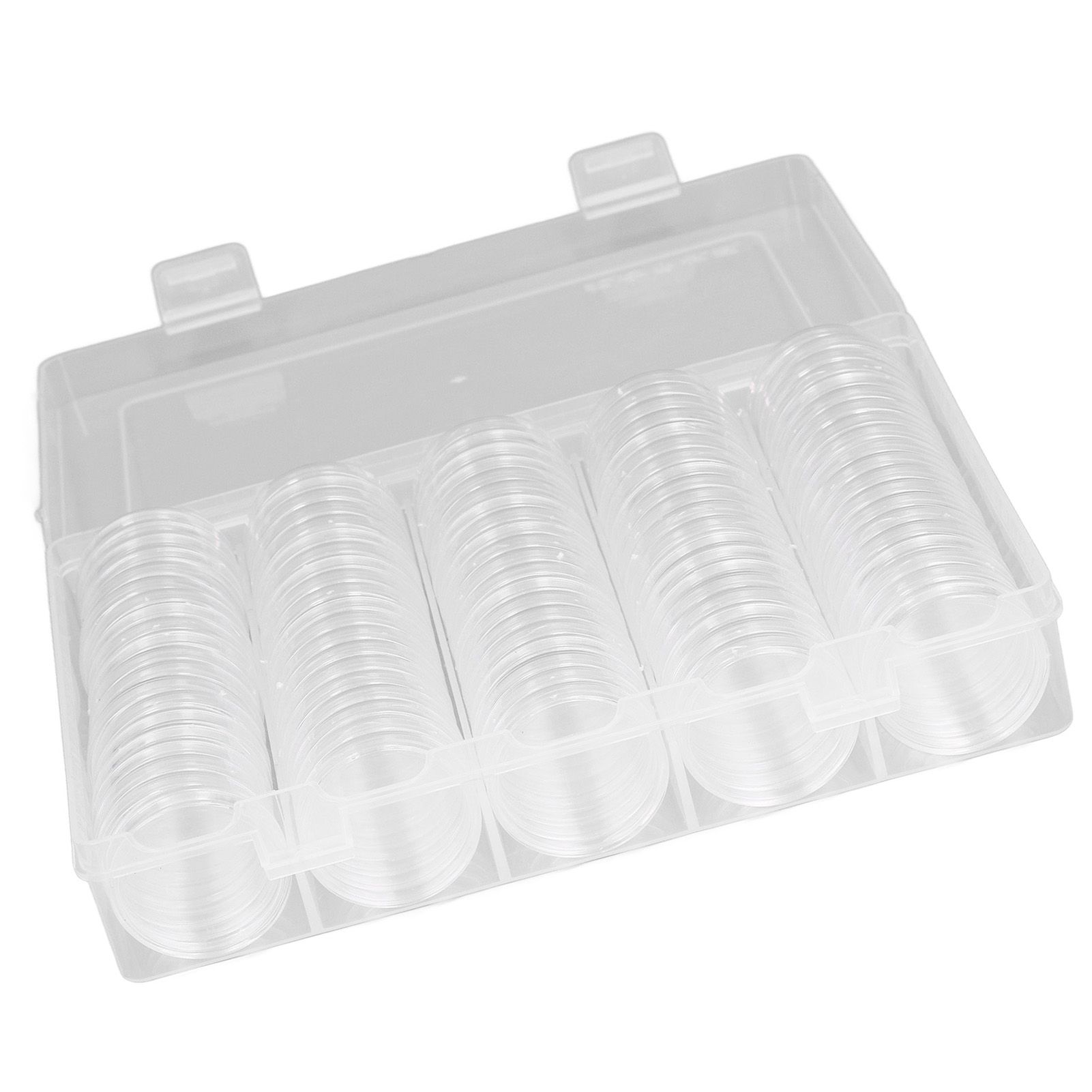 Coin Holder 100 Pieces Storage Plastic Transparent Coin Storage Box with Coin view 9