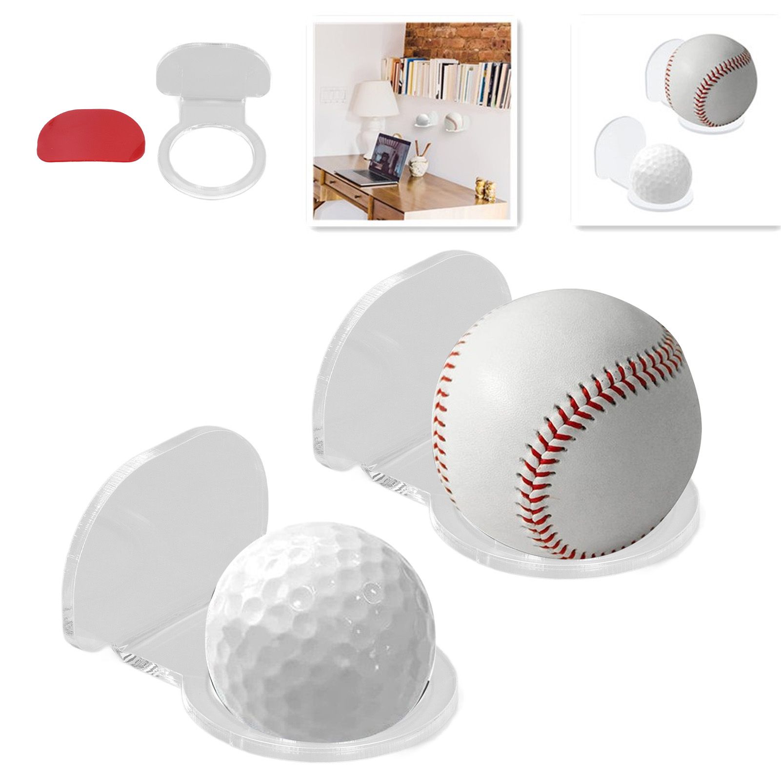 2Pcs Small Ball Stand Acrylic Sturdy Durable High Stability Sport Ball Display view 11