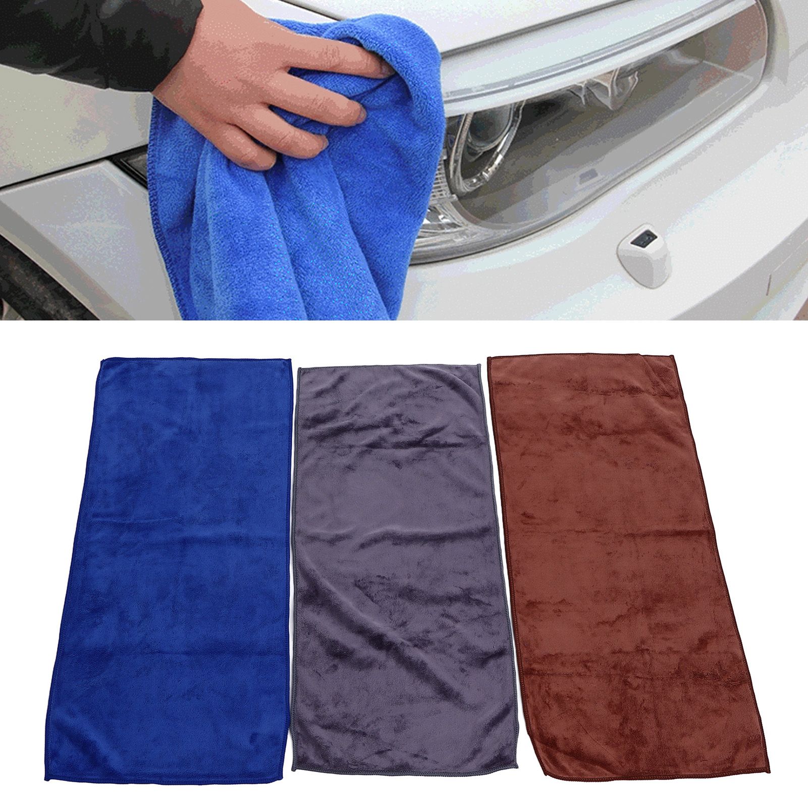 3Pcs Multifunctional Microfiber Car Towels Super Absorben Car Wash Drying view 11