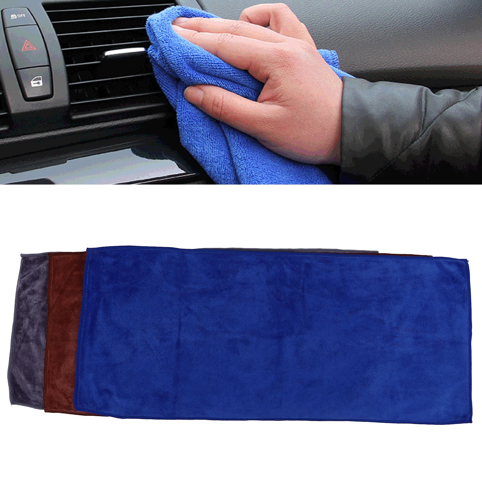 3Pcs Multifunctional Microfiber Car Towels Super Absorben Car Wash Drying view 12