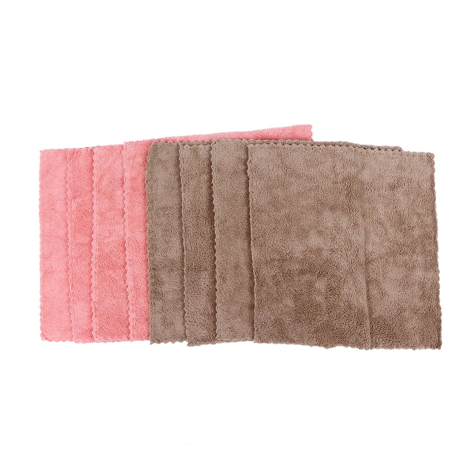 8pcs/set Super Absorbent Microfiber Kitchen Dish Cloth Anti Sticking Oil view 7