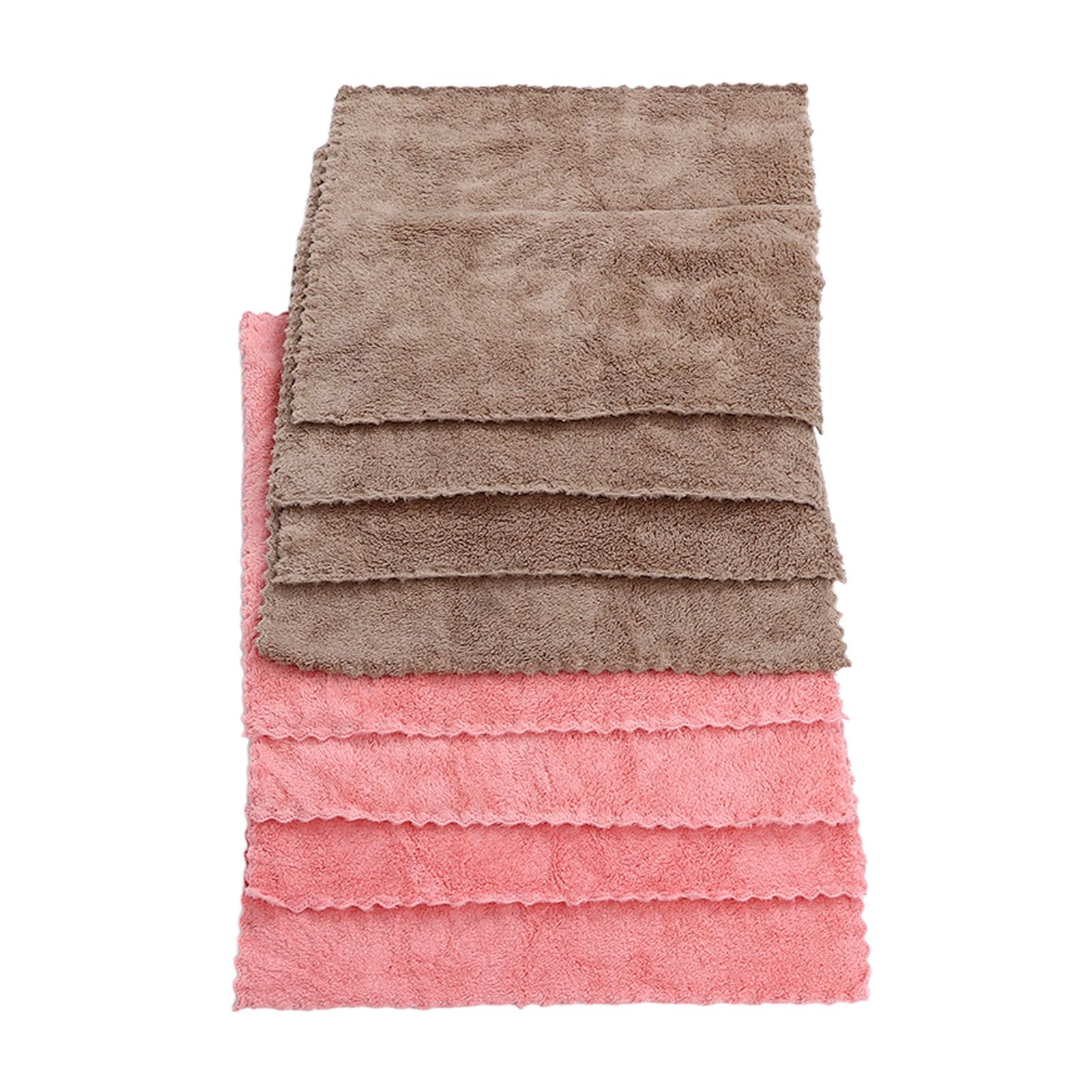 8pcs/set Super Absorbent Microfiber Kitchen Dish Cloth Anti Sticking Oil view 8