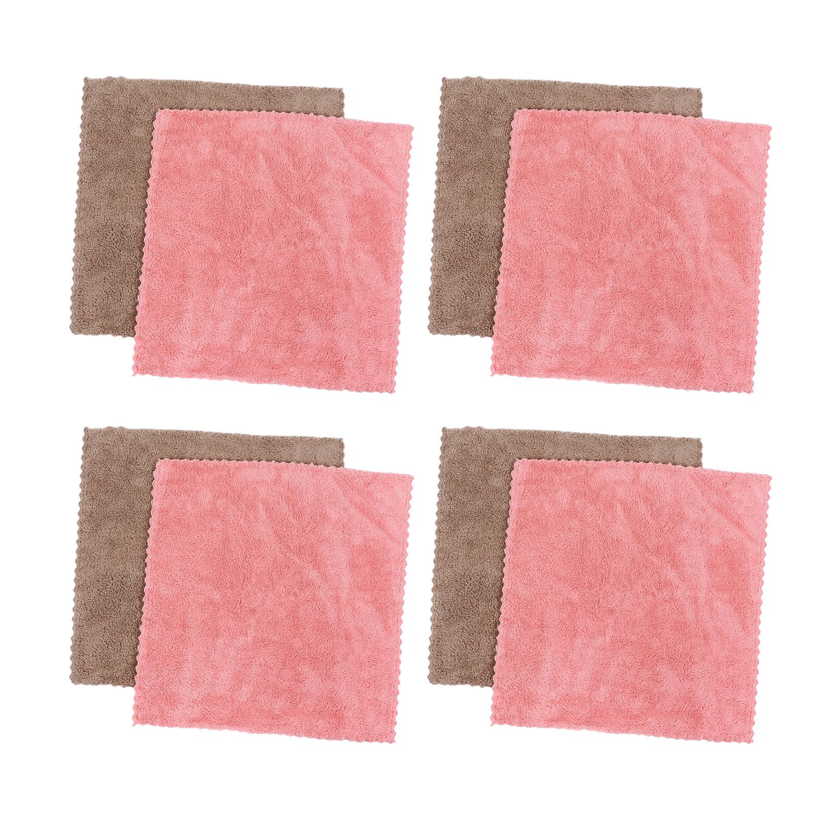 8pcs/set Super Absorbent Microfiber Kitchen Dish Cloth Anti Sticking Oil view 10