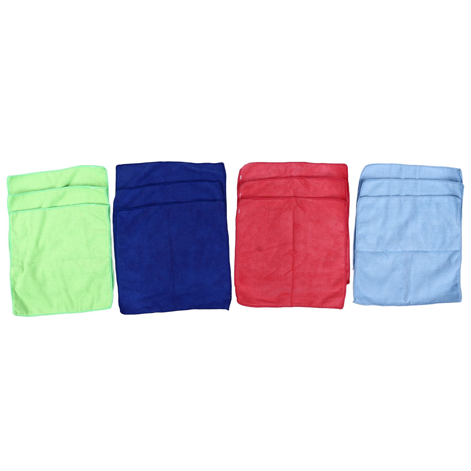 12pcs Cleaning Cloth 4 Different Colors Strong Water Absorption Reusable