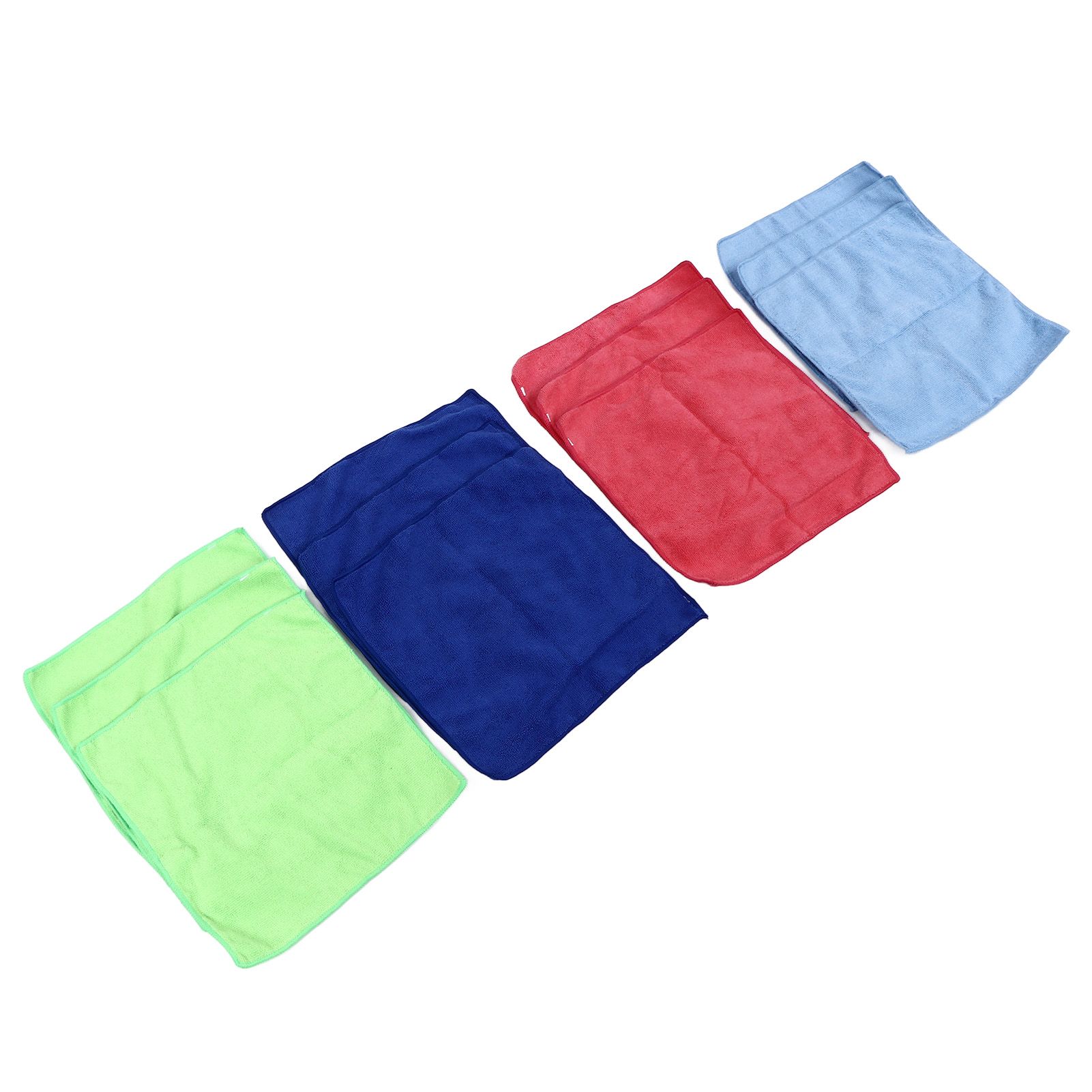 12pcs Cleaning Cloth 4 Different Colors Strong Water Absorption Reusable view 8
