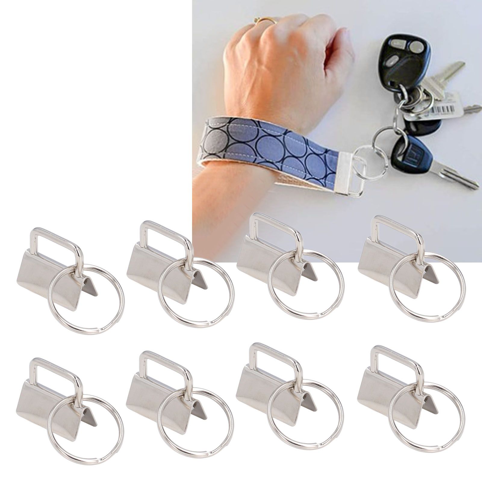 40PCS Key Fob Hardware DIY Craft Project Fine Workmanship High Hardness Iron view 11
