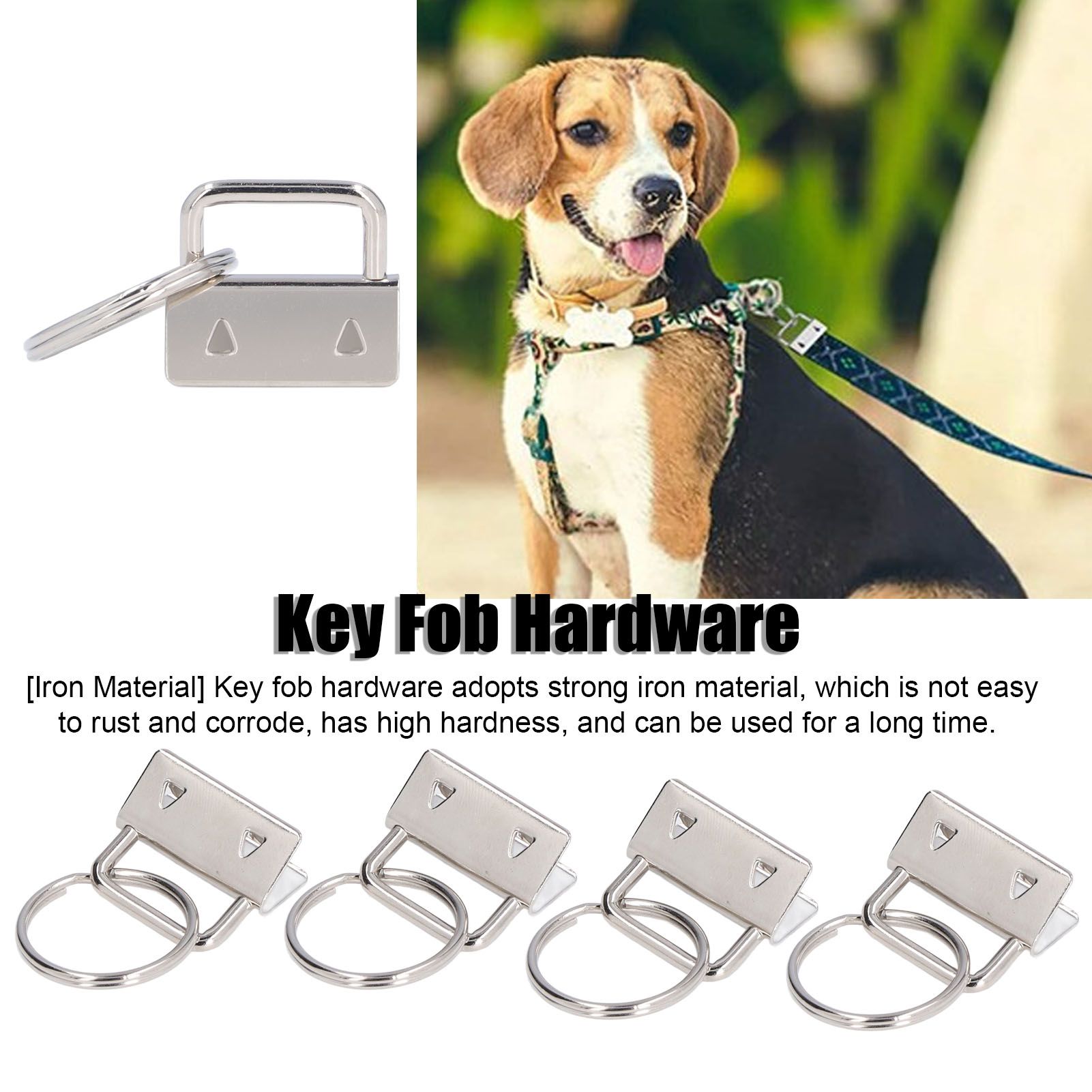 40PCS Key Fob Hardware DIY Craft Project Fine Workmanship High Hardness Iron view 13