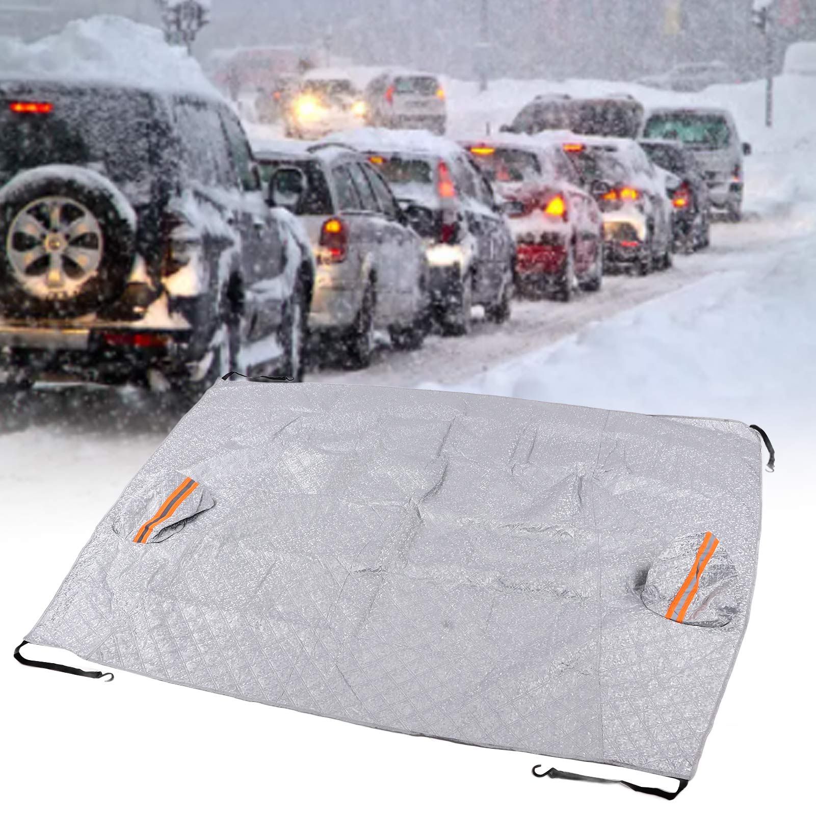 197x217cm Universal Windshield Snow Cover with Reflective Strip Car Rain Proof view 11