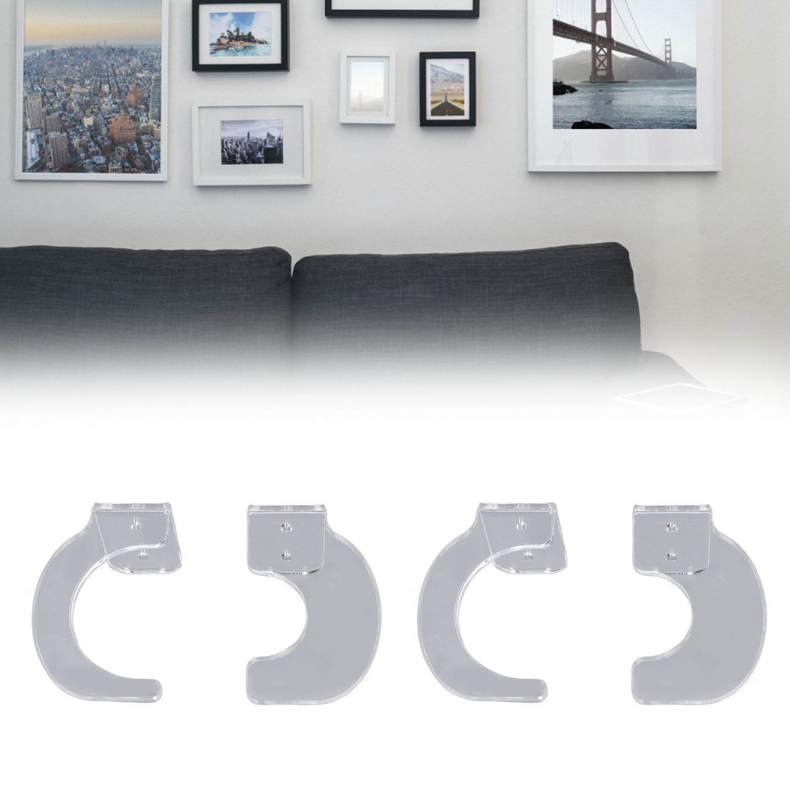 2Pack Wall Mount Sword Display Hanger Hanging Acrylic Holder Rack Organizer view 11