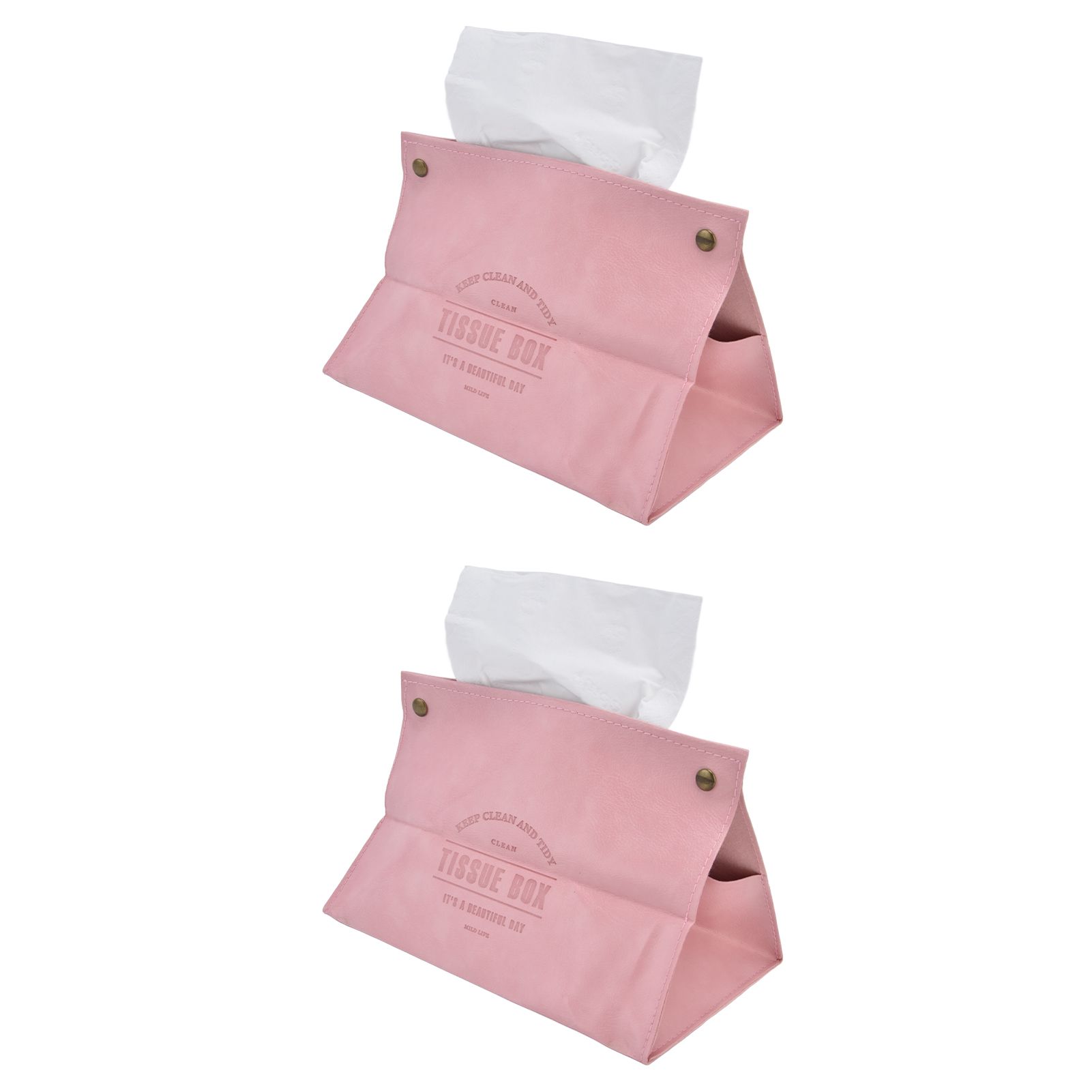 2 Packs Tissue Box Cover Nordic Handbag Styling Medroom Artificial Leather view 8