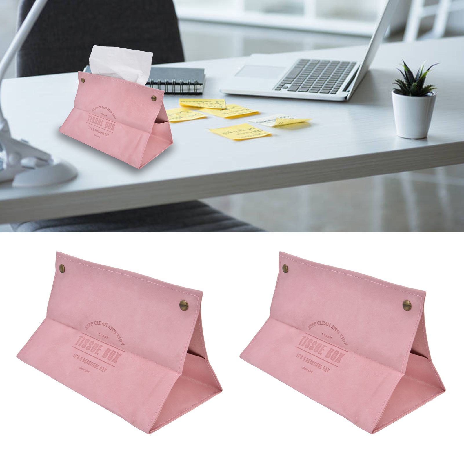 2 Packs Tissue Box Cover Nordic Handbag Styling Medroom Artificial Leather view 12