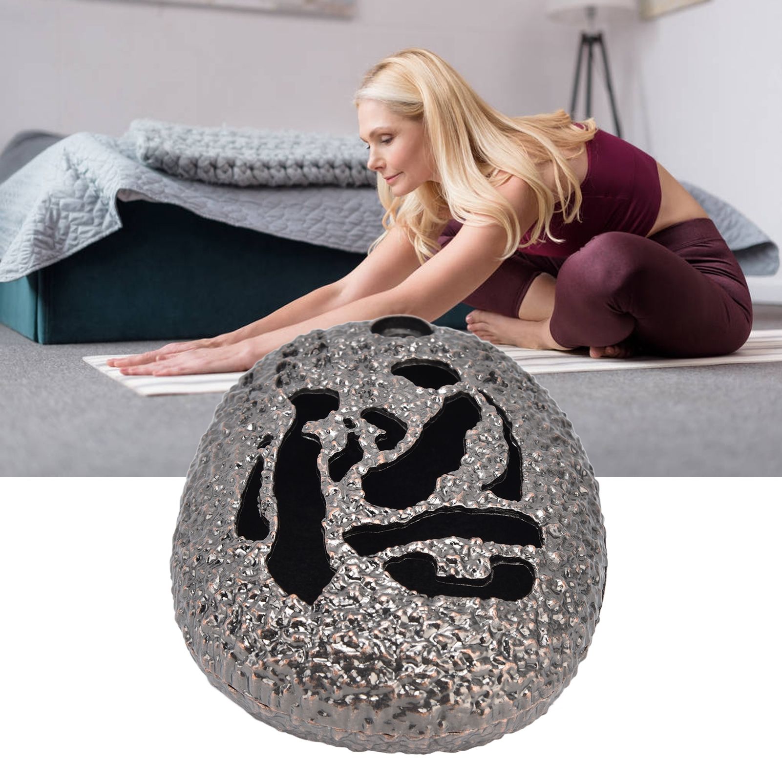 Alloy Backflow Incense Burner Oval Exquisite Vintage Incense Burner for Home view 11