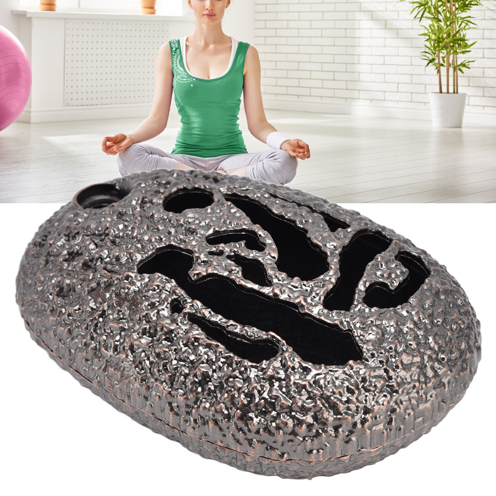 Alloy Backflow Incense Burner Oval Exquisite Vintage Incense Burner for Home view 12