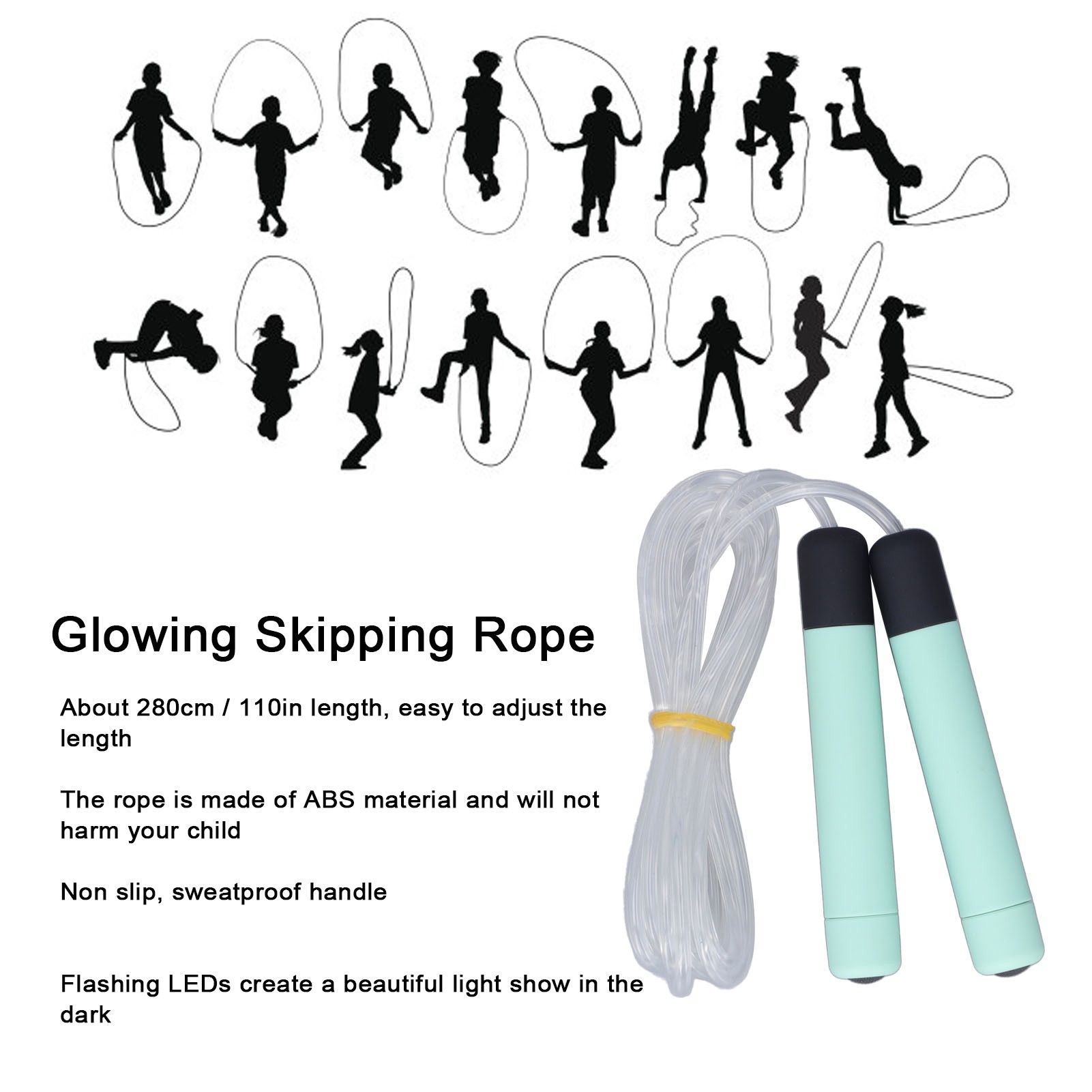 Glowing Skipping Rope LED Light Up Jumping Rope for Exercise Training Weight view 14