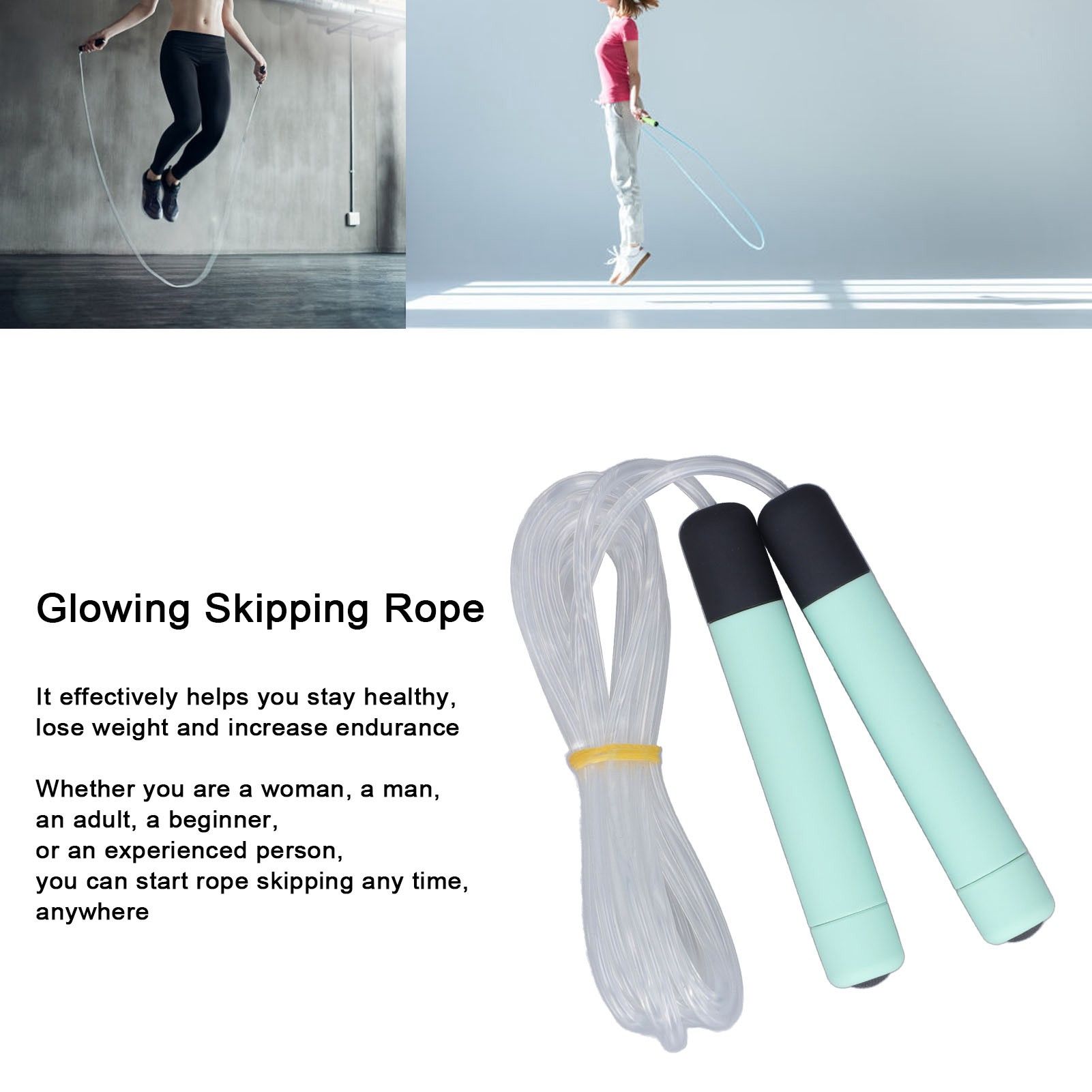 Glowing Skipping Rope LED Light Up Jumping Rope for Exercise Training Weight view 15