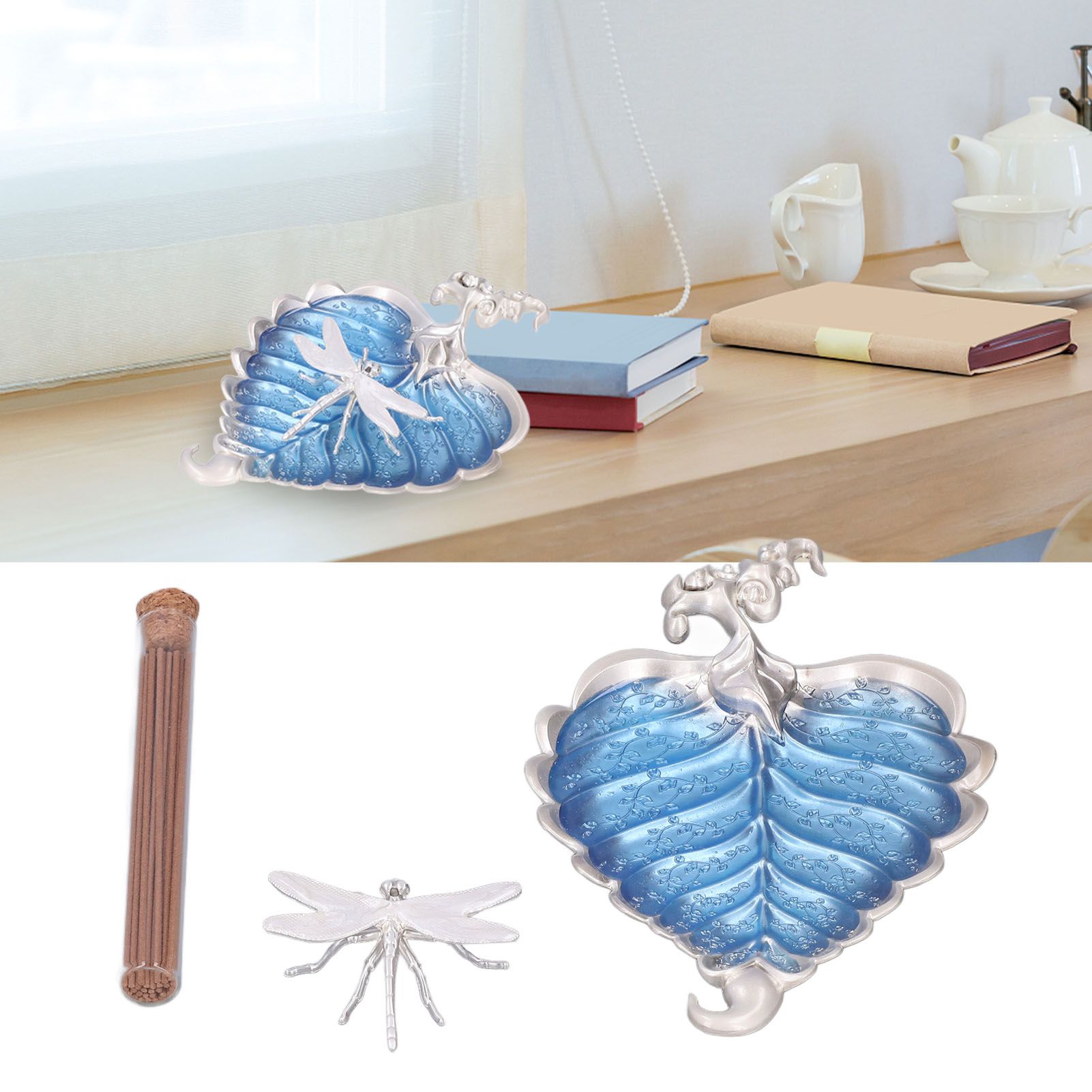 Incense Stick Holder Bodhi Leaf Incense Decorated Plate for Living Room Home view 11