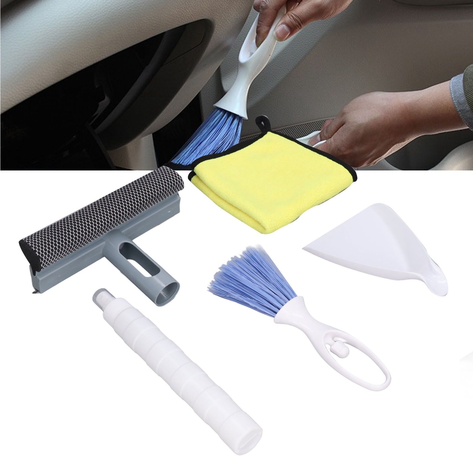 Car Cleaning Kit Multipurpose Portable Automobile Interior Wash Cloth Brush view 12