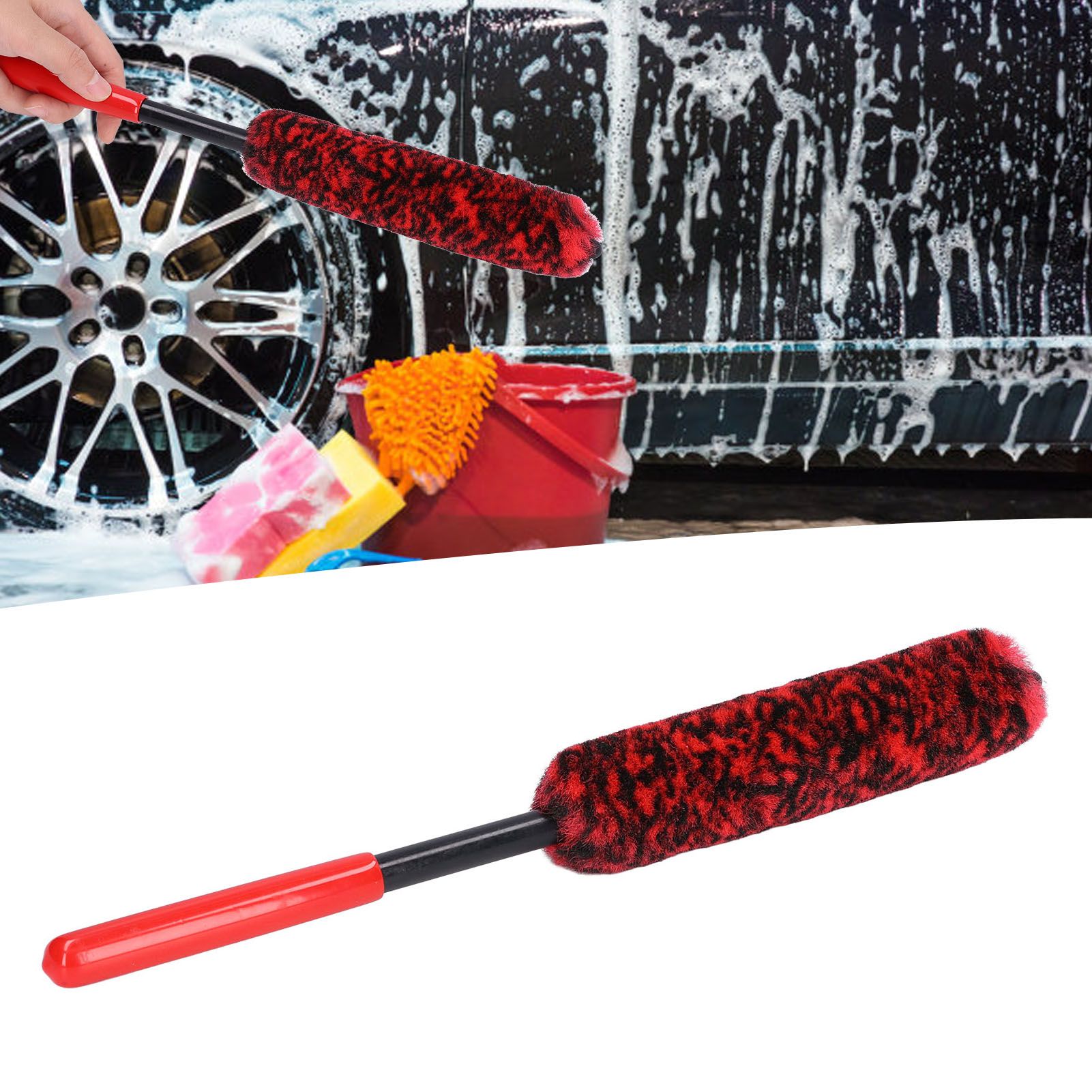 Universal Car Wheel Hub Cleaning Brush Flexible Long Handle Car Tire Detailing view 12