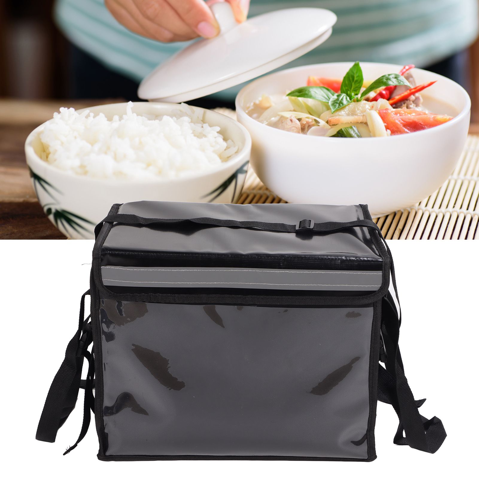 Food Delivery Bag Waterproof Multi Layer Design Large Capacity Cushioning view 11