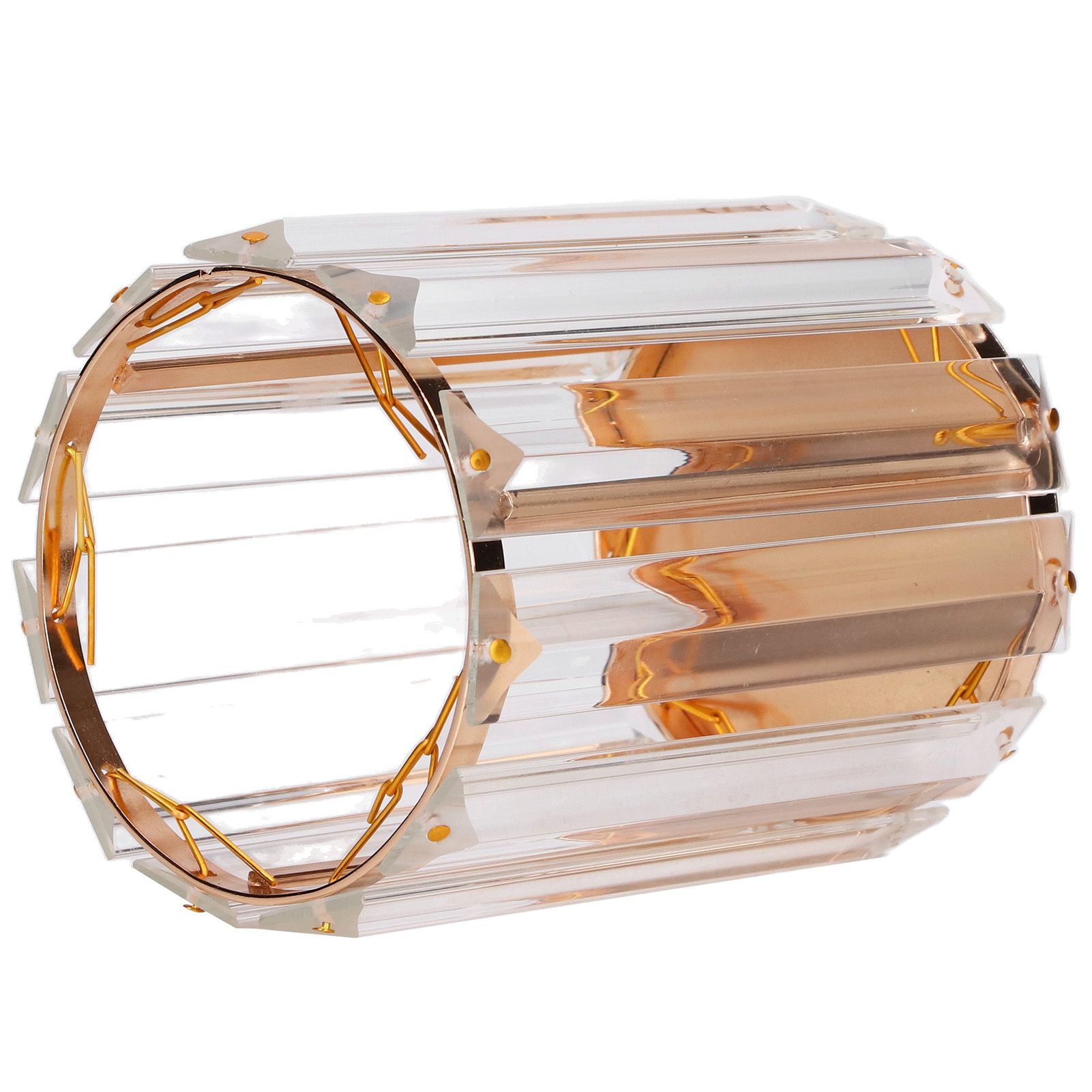 Cosmetic Brush Holder Transparent Glass Round Decorative Desktop Pen Storage view 2