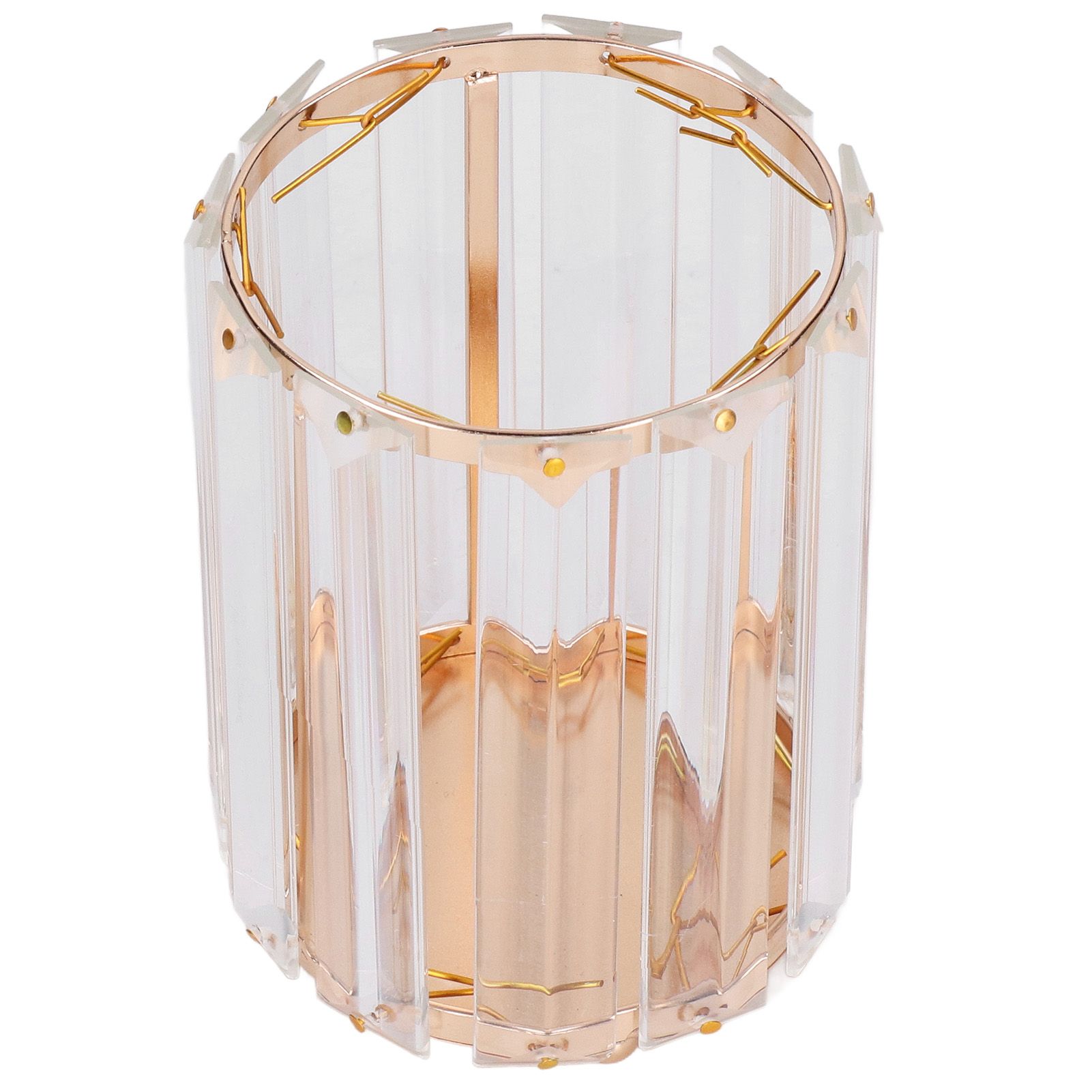 Cosmetic Brush Holder Transparent Glass Round Decorative Desktop Pen Storage view 3