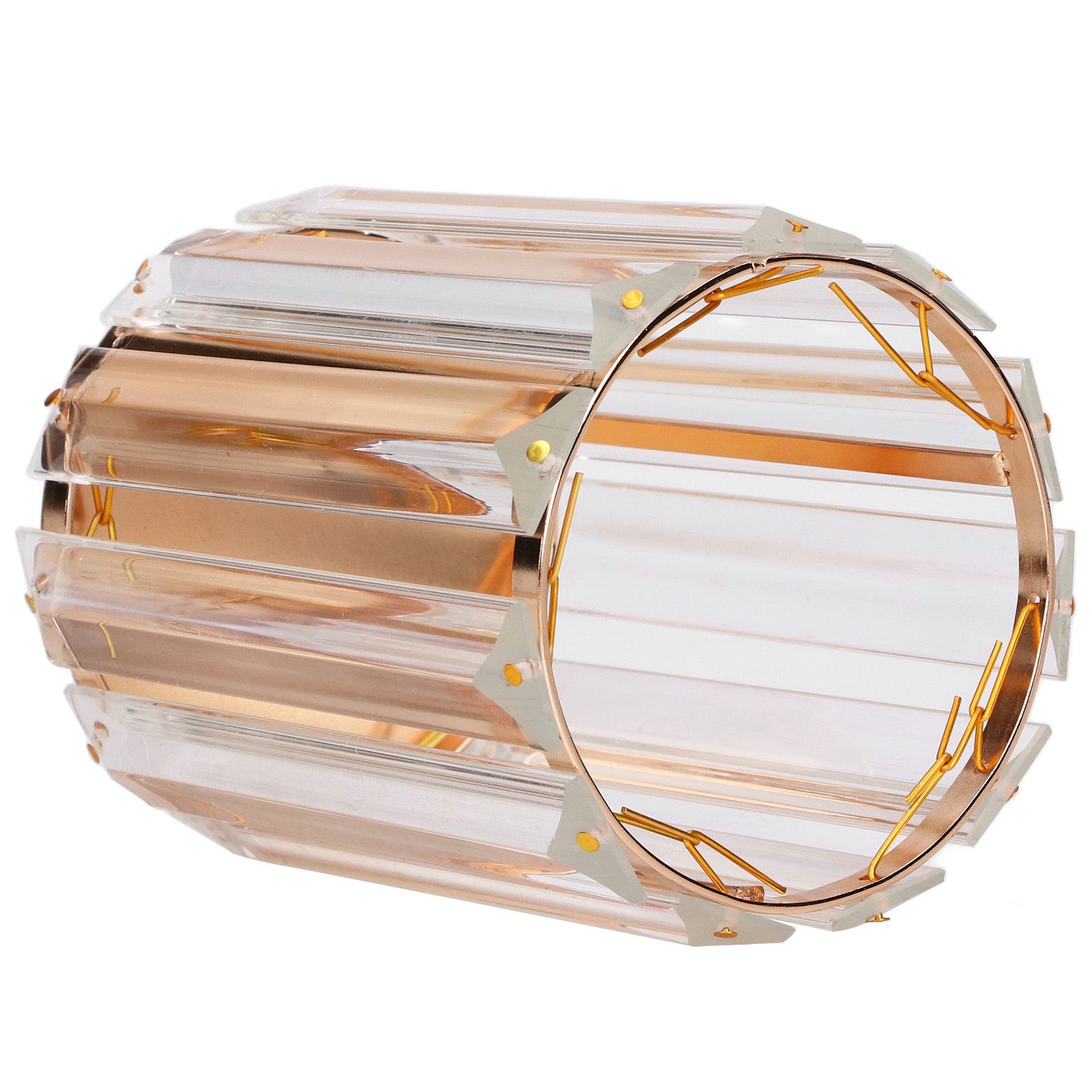 Cosmetic Brush Holder Transparent Glass Round Decorative Desktop Pen Storage view 5