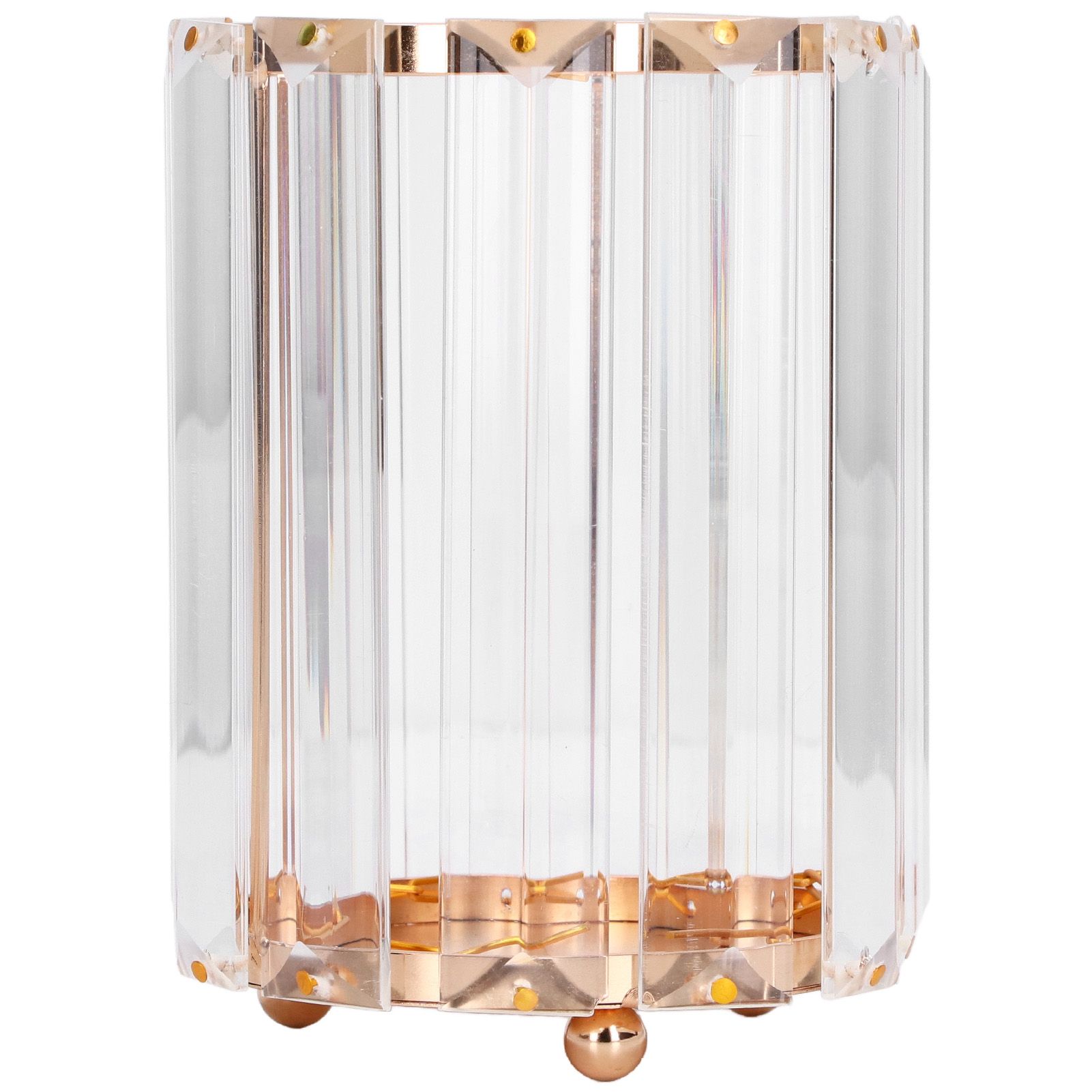 Cosmetic Brush Holder Transparent Glass Round Decorative Desktop Pen Storage view 6