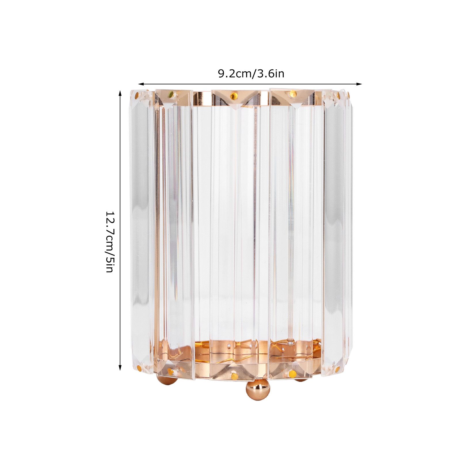 Cosmetic Brush Holder Transparent Glass Round Decorative Desktop Pen Storage view 13