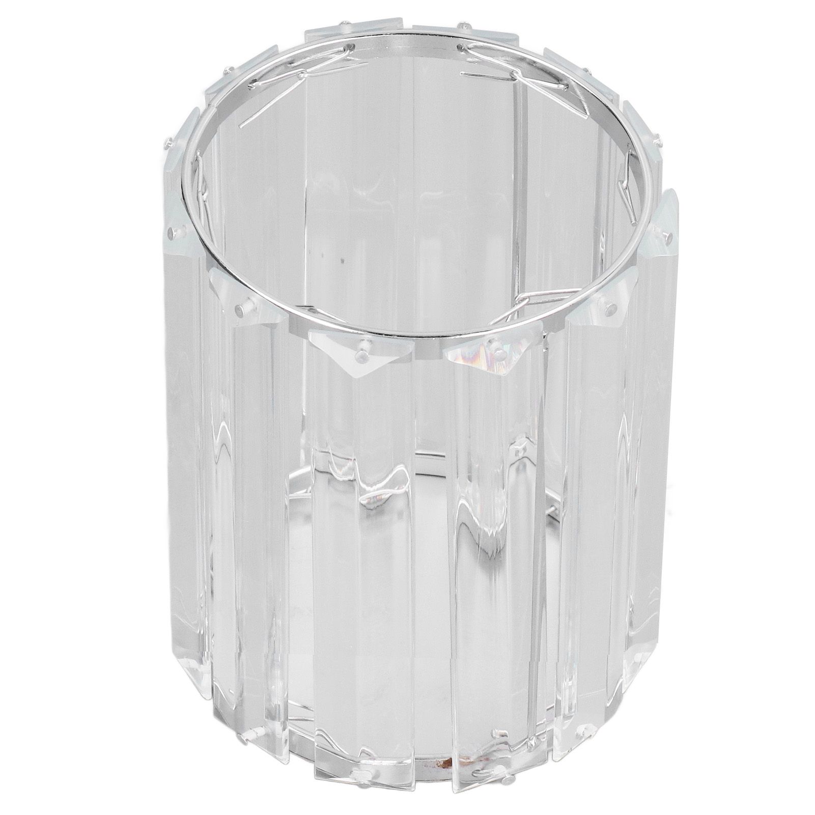 Cosmetic Brush Holder Transparent Glass Round Decorative Desktop Pen Storage view 3