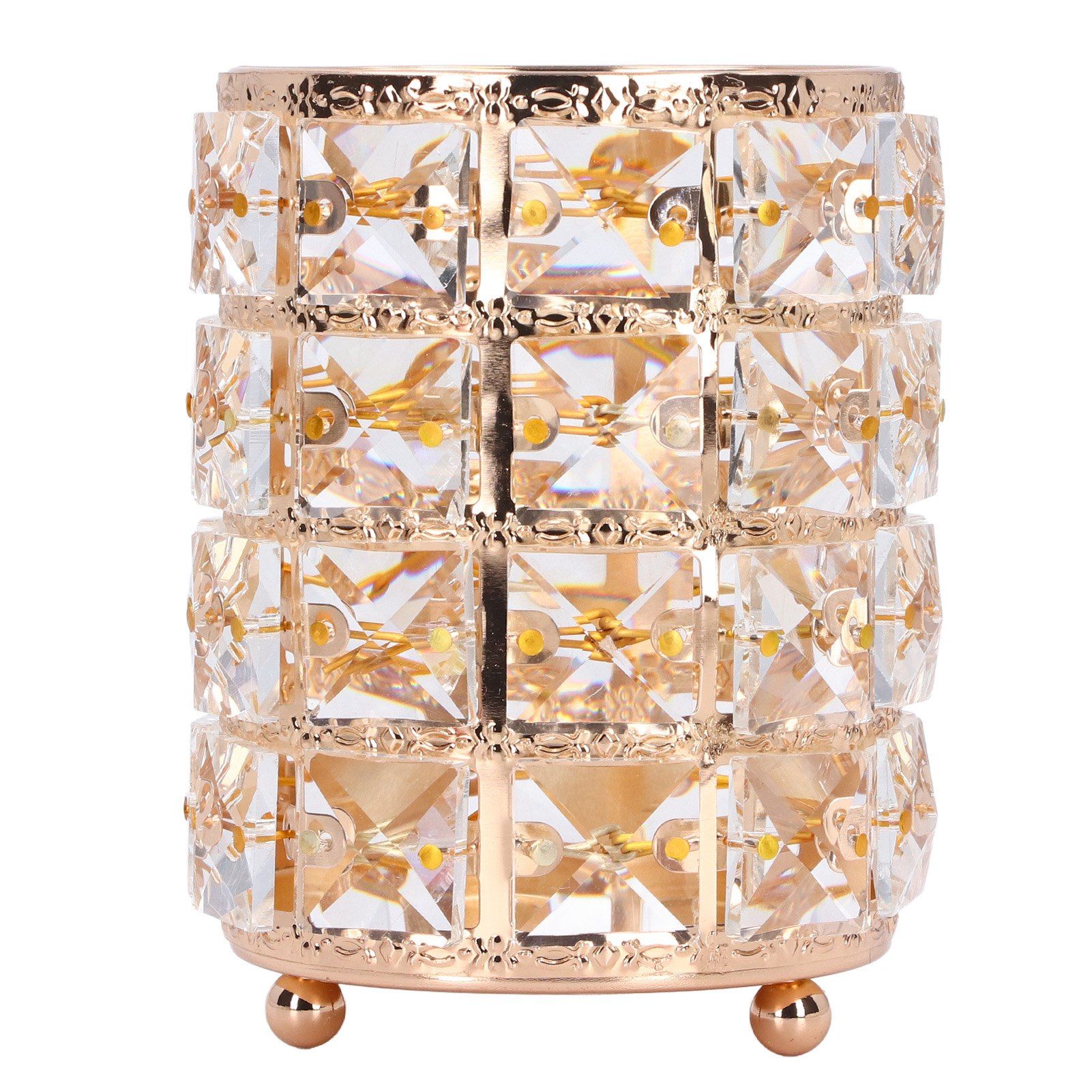 Crystal Makeup Brush Holder European Style Rounded Crystal Glass Cosmetic