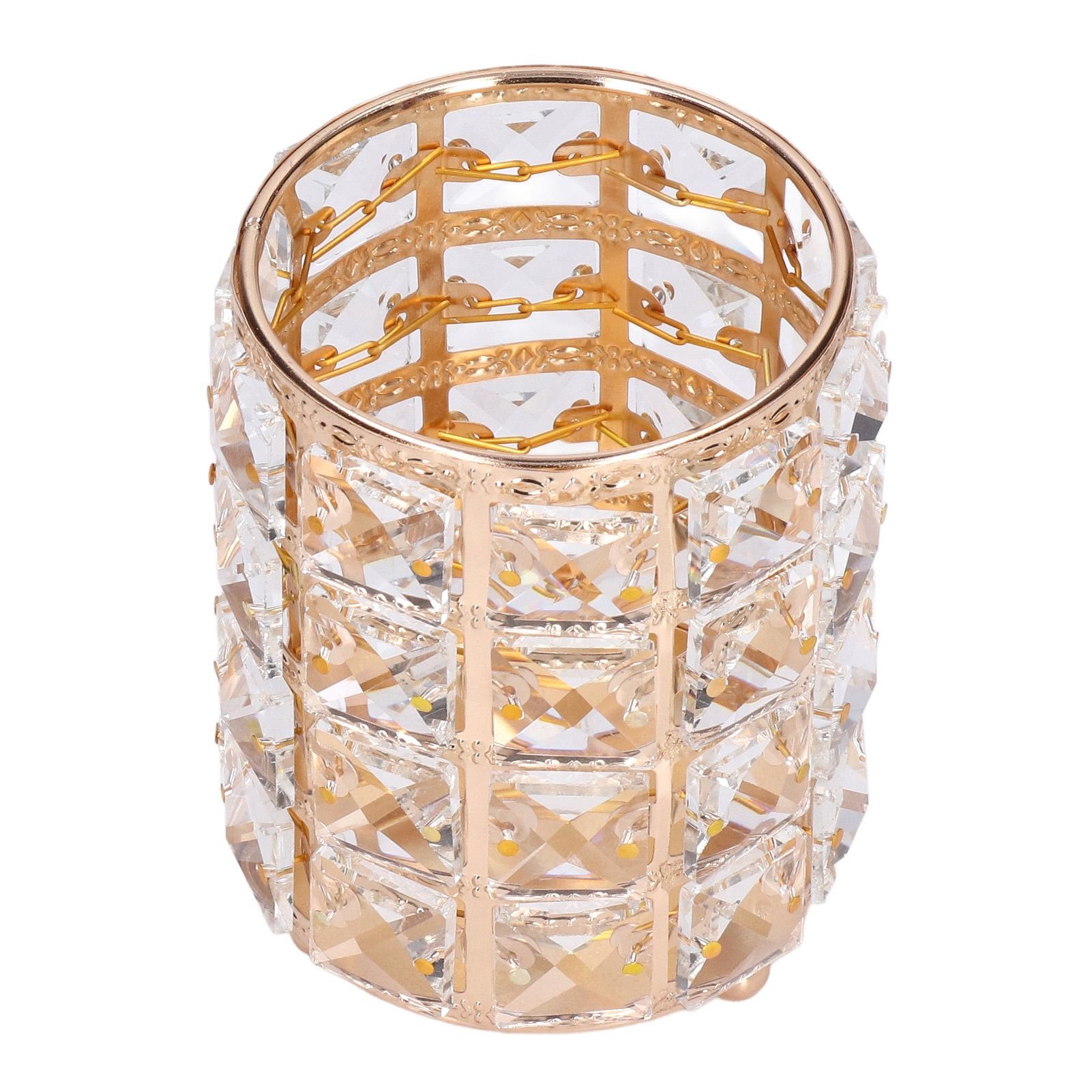 Crystal Makeup Brush Holder European Style Rounded Crystal Glass Cosmetic view 3