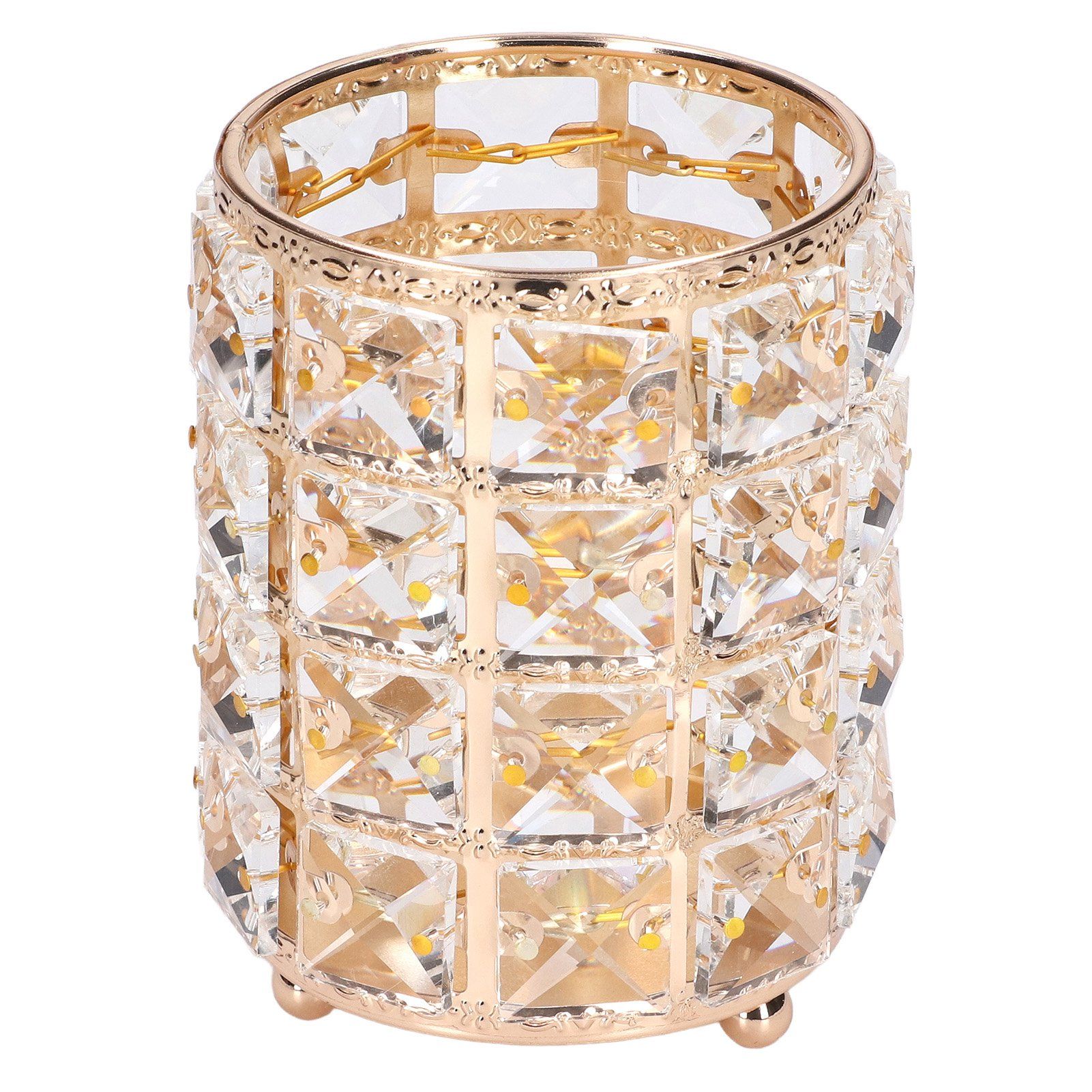 Crystal Makeup Brush Holder European Style Rounded Crystal Glass Cosmetic view 4