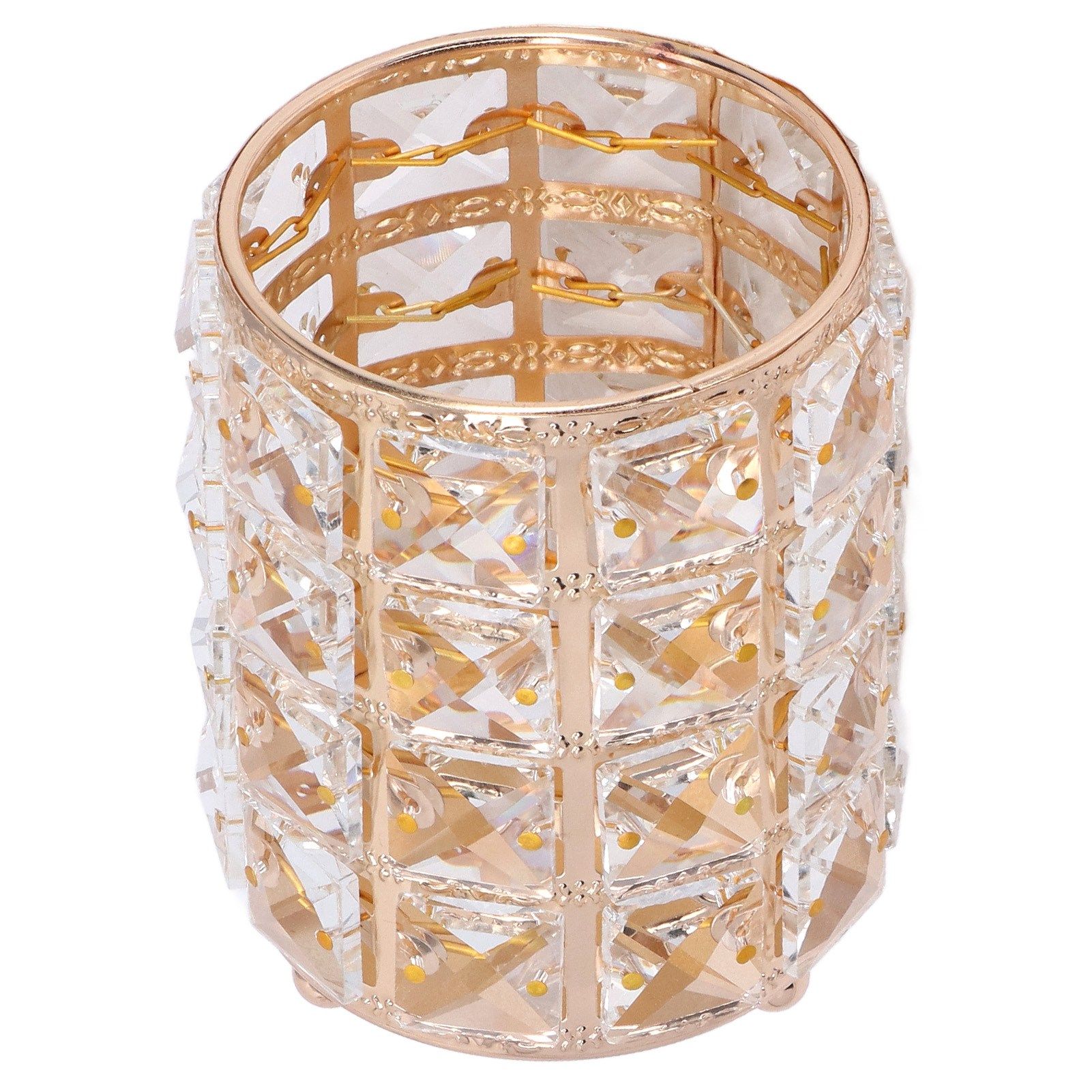 Crystal Makeup Brush Holder European Style Rounded Crystal Glass Cosmetic view 5