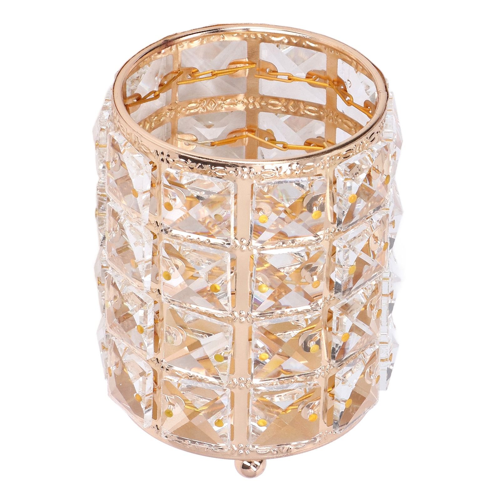 Crystal Makeup Brush Holder European Style Rounded Crystal Glass Cosmetic view 8