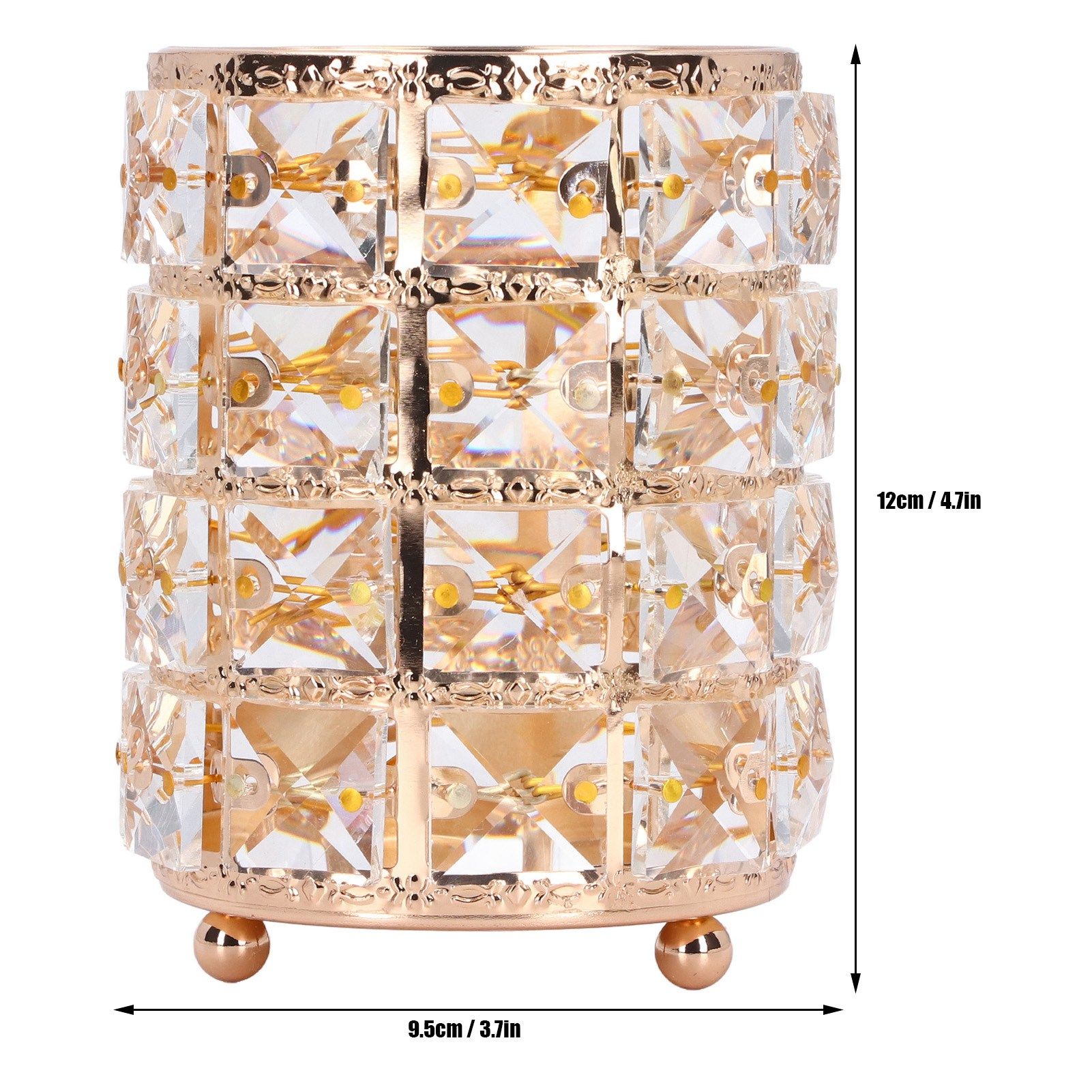 Crystal Makeup Brush Holder European Style Rounded Crystal Glass Cosmetic view 15