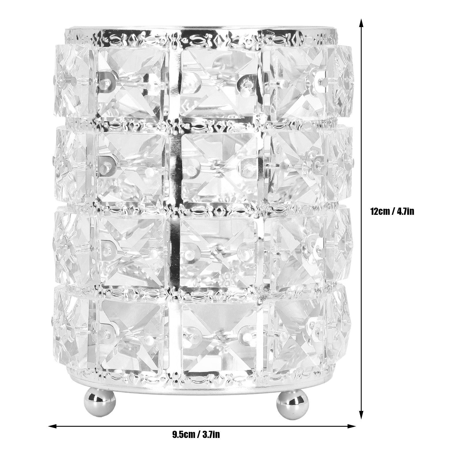 Crystal Makeup Brush Holder European Style Rounded Crystal Glass Cosmetic view 15