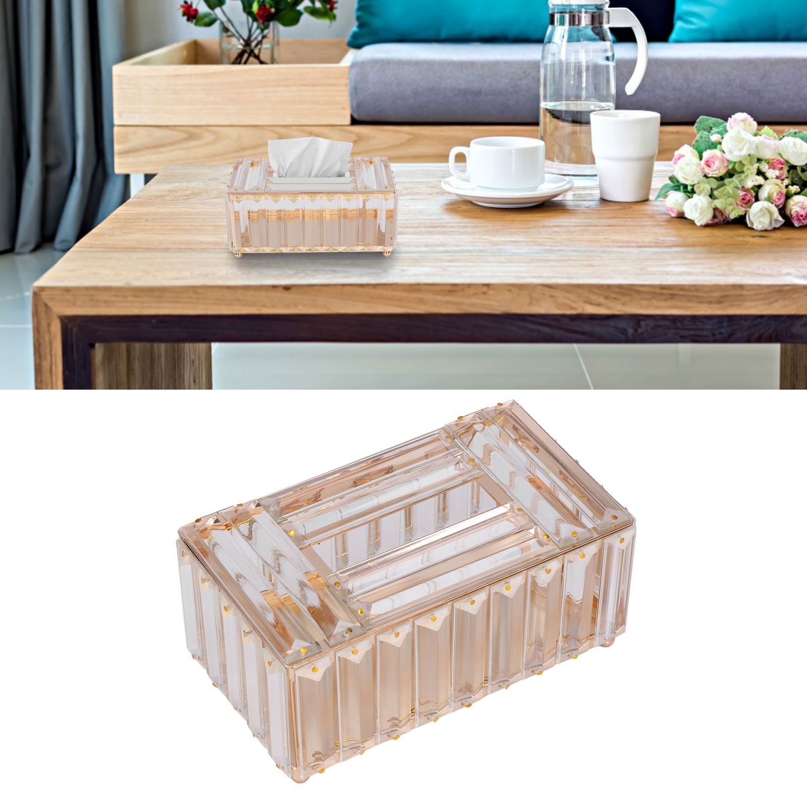 Tissues Box Gold Plating Process Fine Workmanship Simple Fashion Multipurpose view 11