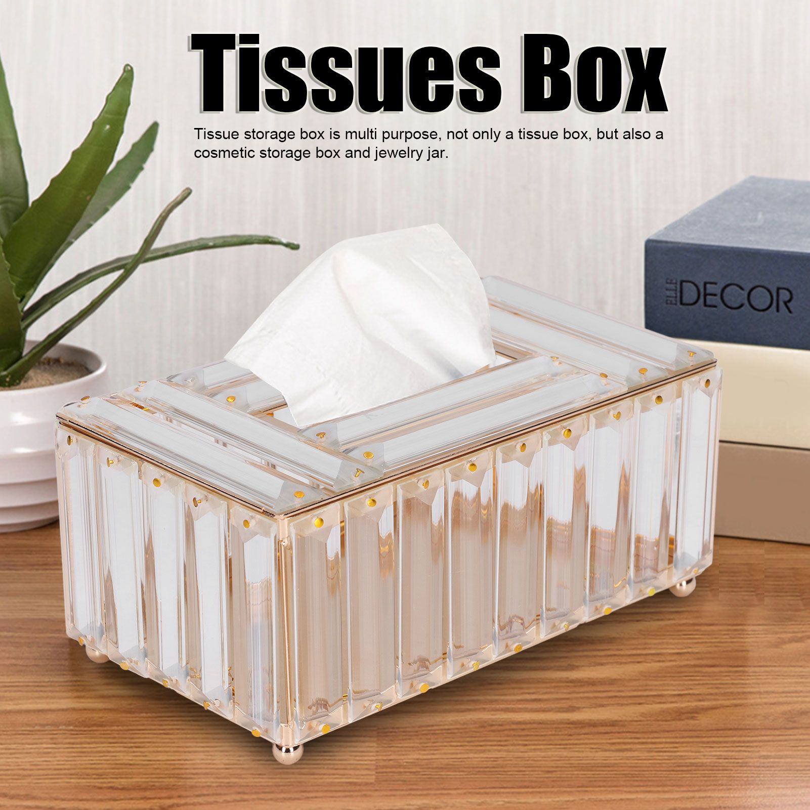 Tissues Box Gold Plating Process Fine Workmanship Simple Fashion Multipurpose view 14