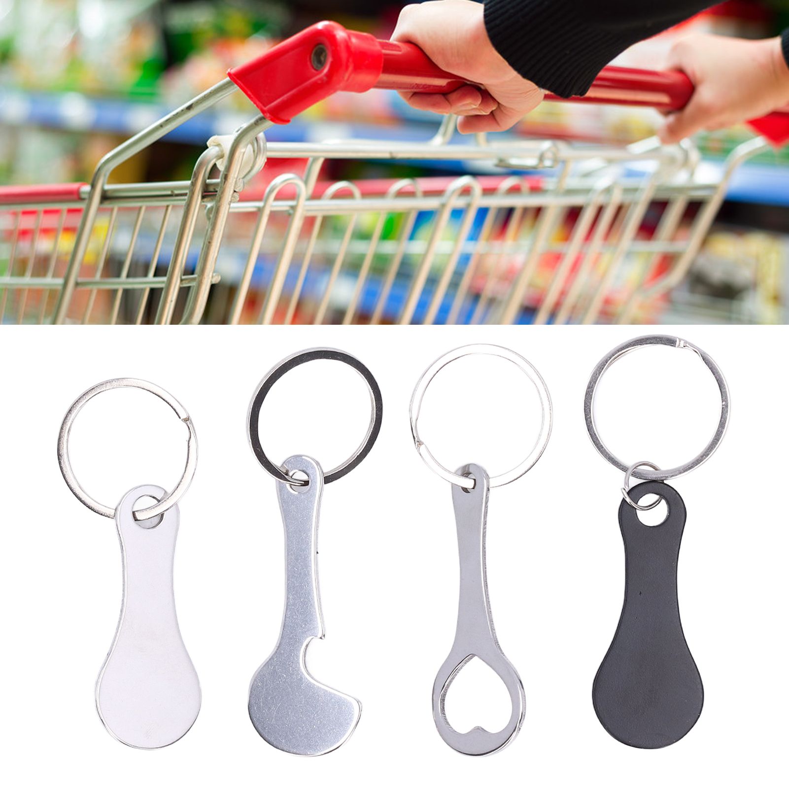 Aluminum Alloy Shopping Trolley Keychain Portable Alternative Shopping Trolley view 11
