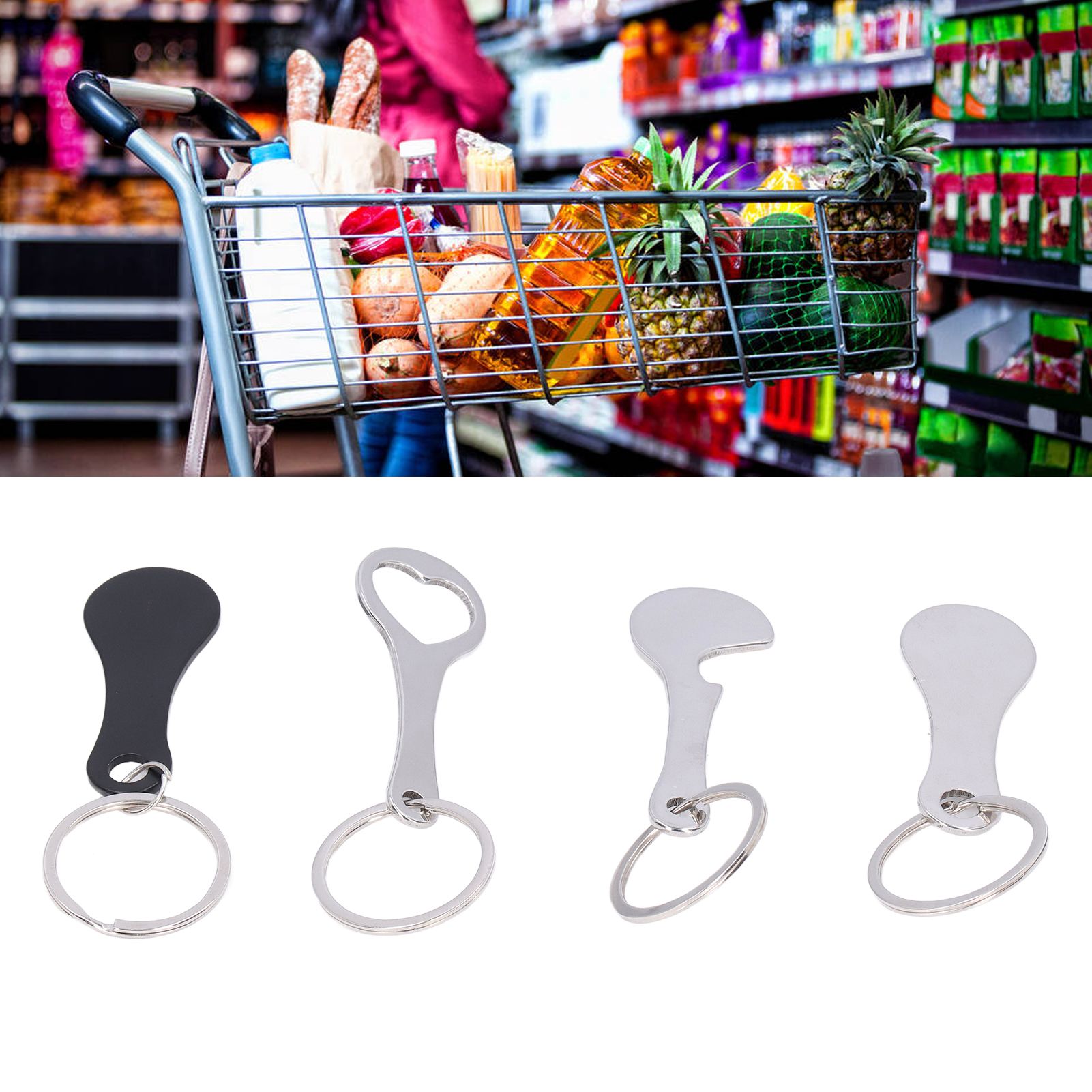 Aluminum Alloy Shopping Trolley Keychain Portable Alternative Shopping Trolley view 12