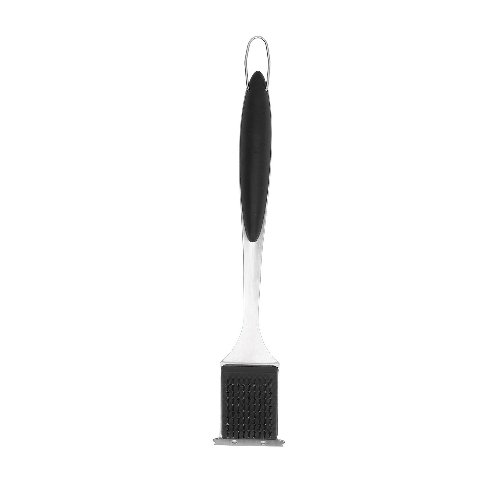 Barbecue Grill Brush Scraper Long Handle Stainless Steel Silver No Scratch view 4