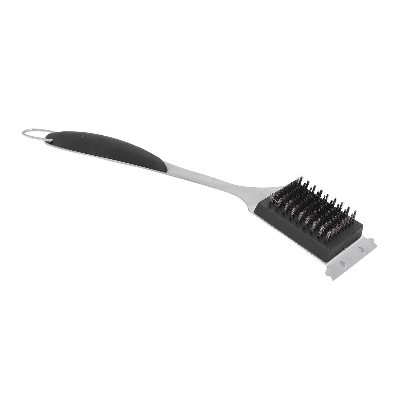 Barbecue Grill Brush Scraper Long Handle Stainless Steel Silver No Scratch view 7
