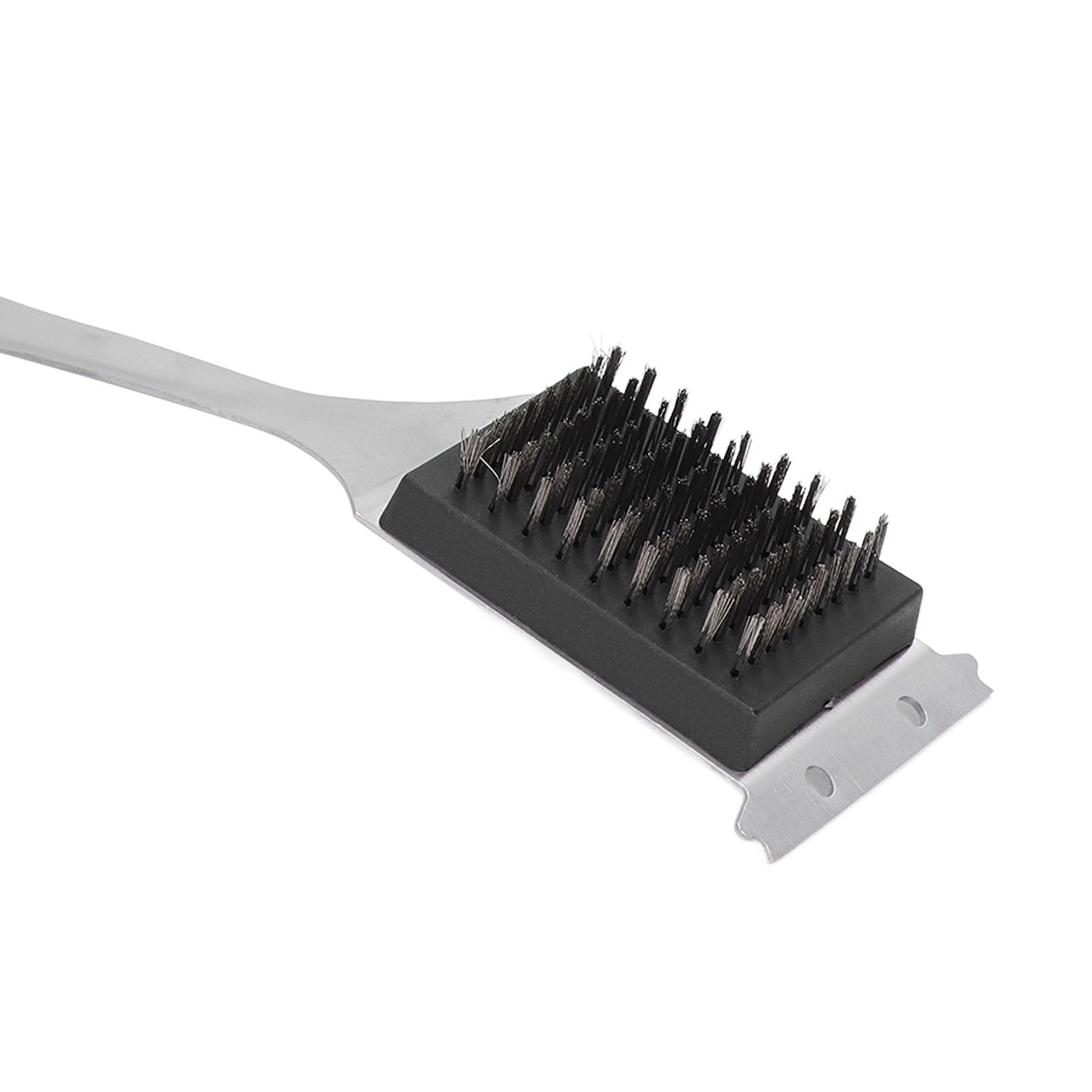 Barbecue Grill Brush Scraper Long Handle Stainless Steel Silver No Scratch view 15