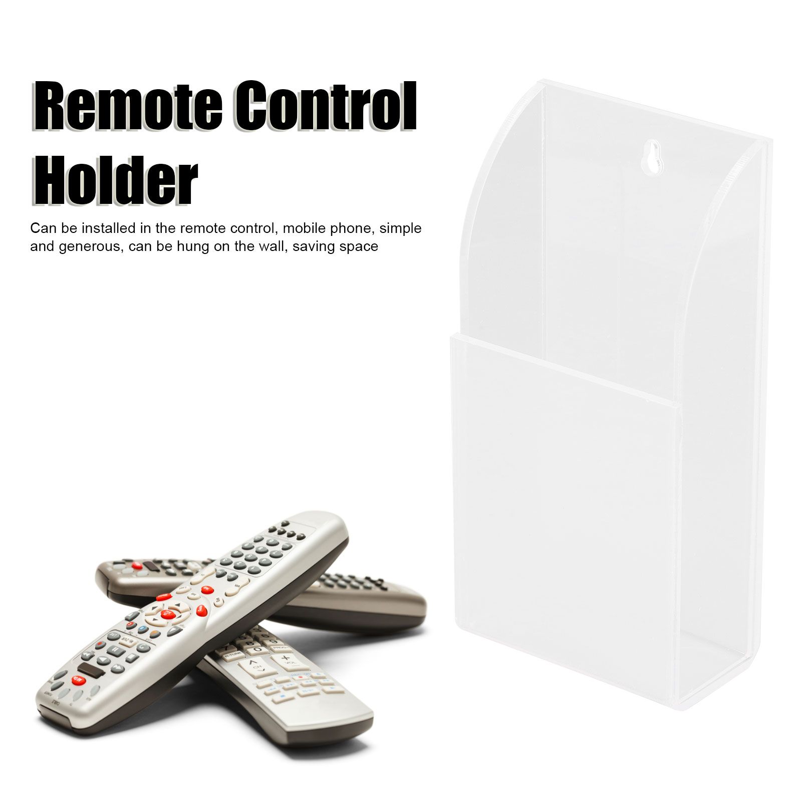 Acrylic Remote Control Holder Simple Wall Mount Media Organizer Transparent view 13