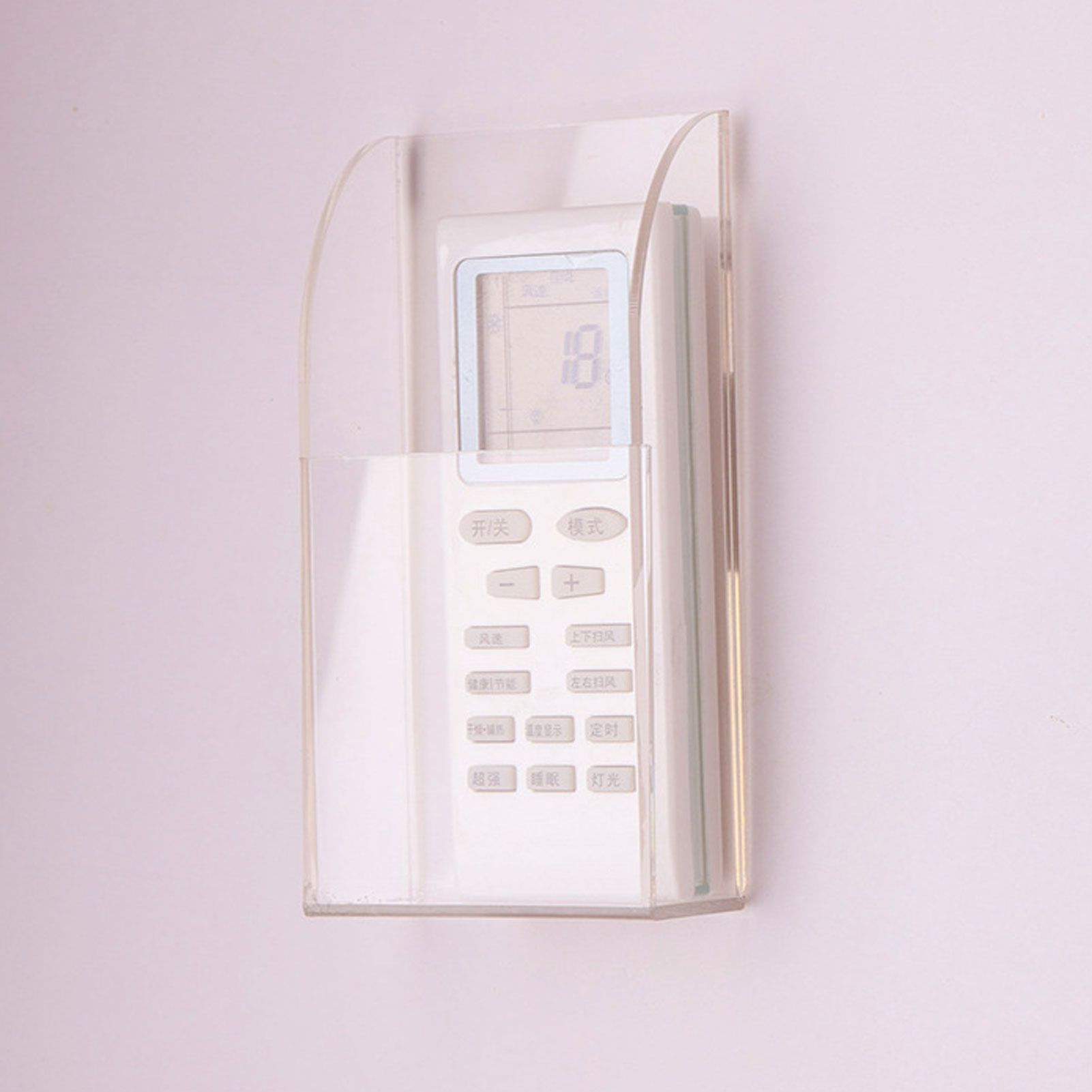 Acrylic Remote Control Holder Simple Wall Mount Media Organizer Transparent view 14